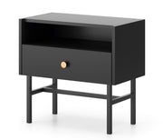 Nachttisch Divenos mit Schublade 54 cm Schwarz