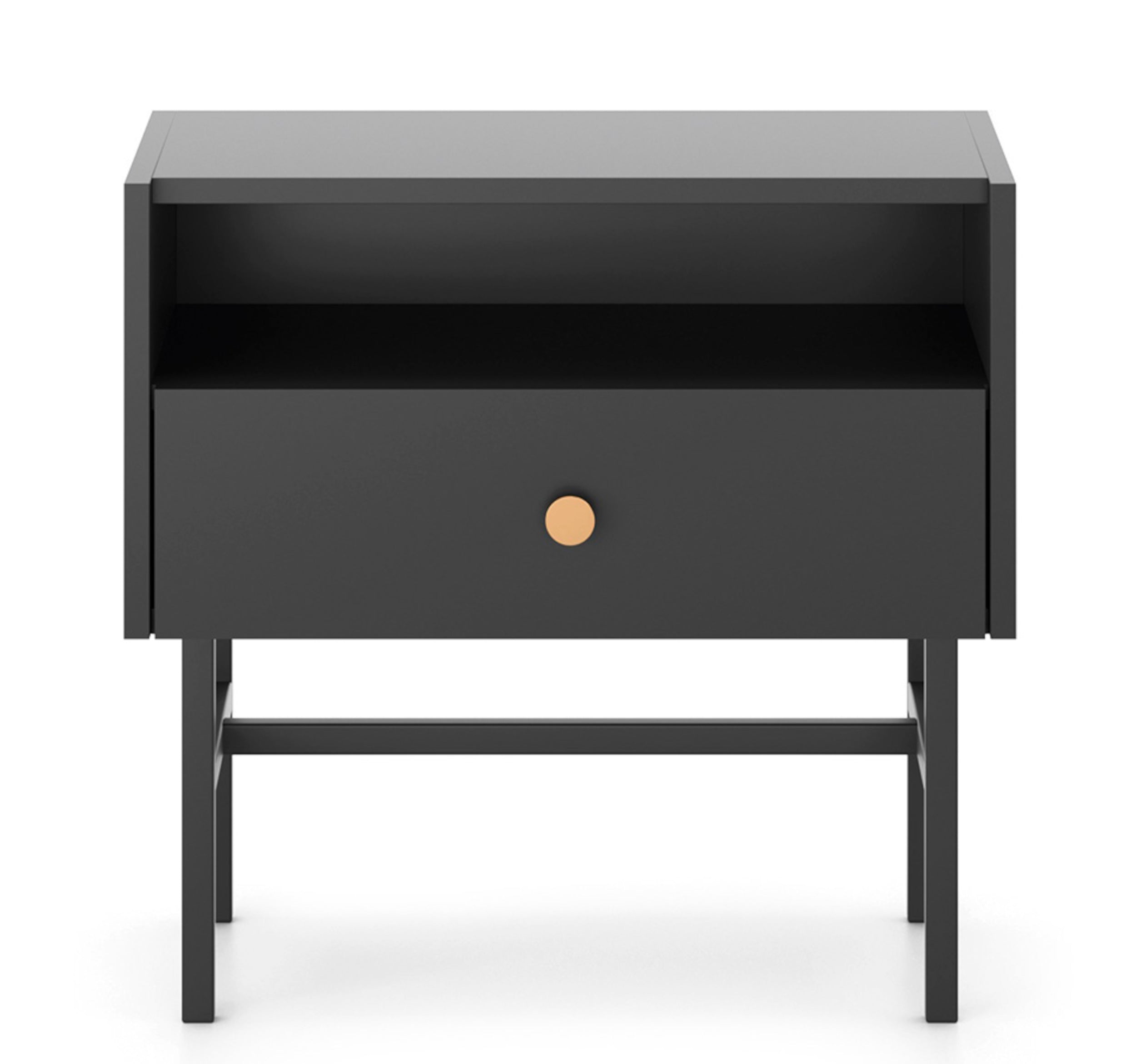 Nachttisch Divenos mit Schublade 54 cm Schwarz