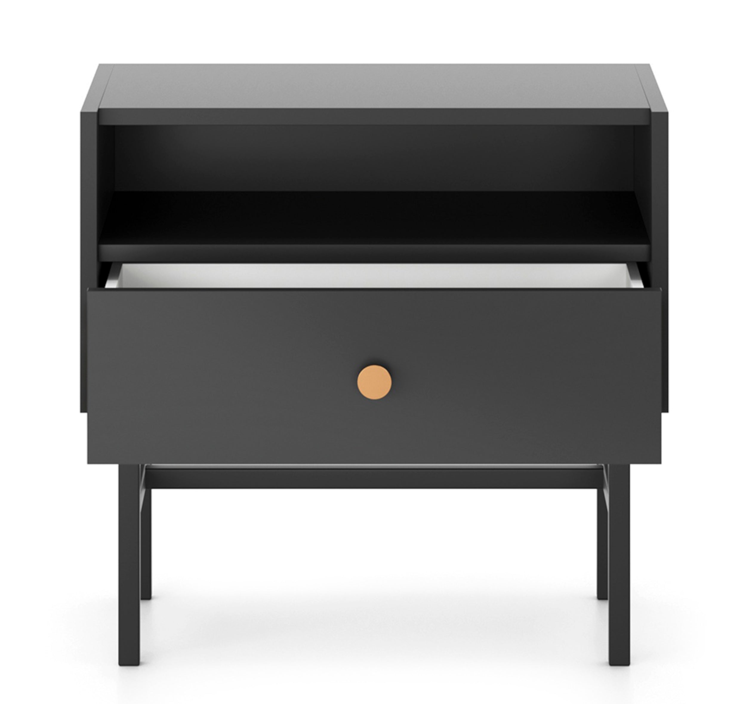 Nachttisch Divenos mit Schublade 54 cm Schwarz