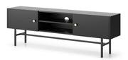 TV-Schrank Divenos, zweiflügelig, 155 cm mit Nischen, Schwarz