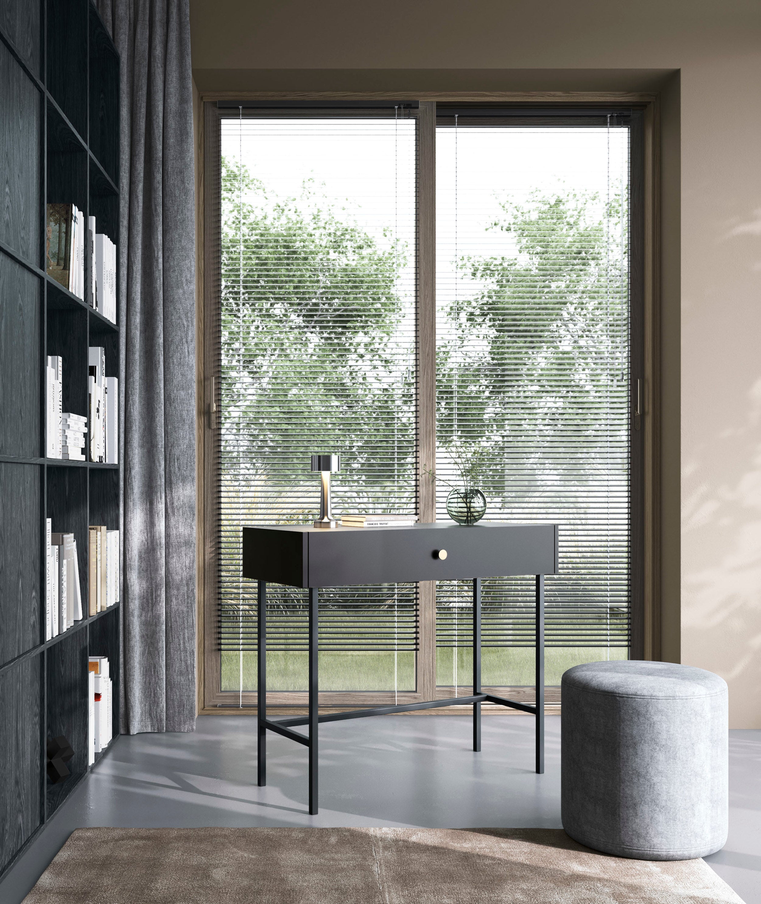 Schminktisch Divenos mit Schublade 93 cm Schwarz