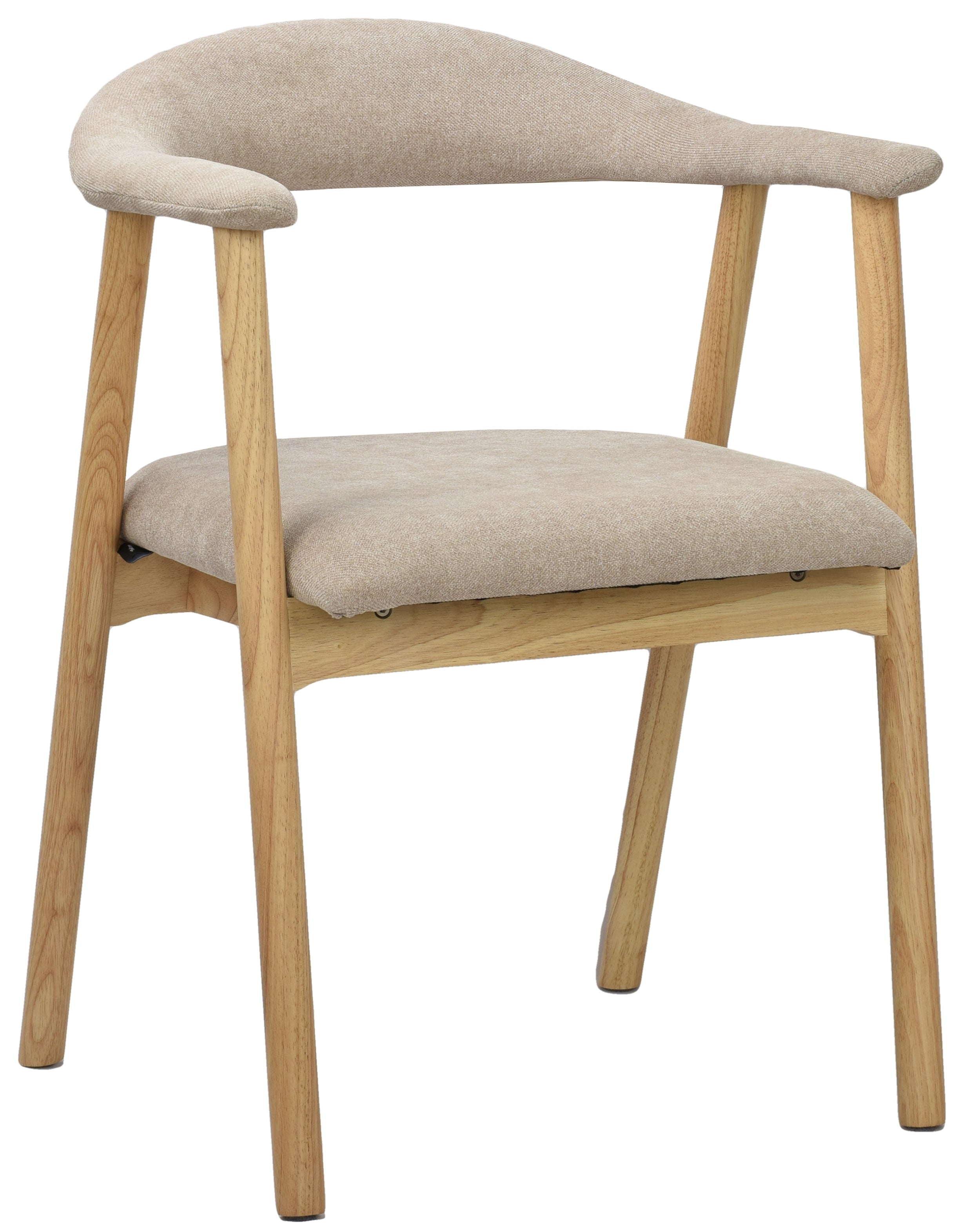 Holzstuhl für das Esszimmer Depenne mit leicht zu reinigendem Stoff, beige Geflecht/natur Eiche