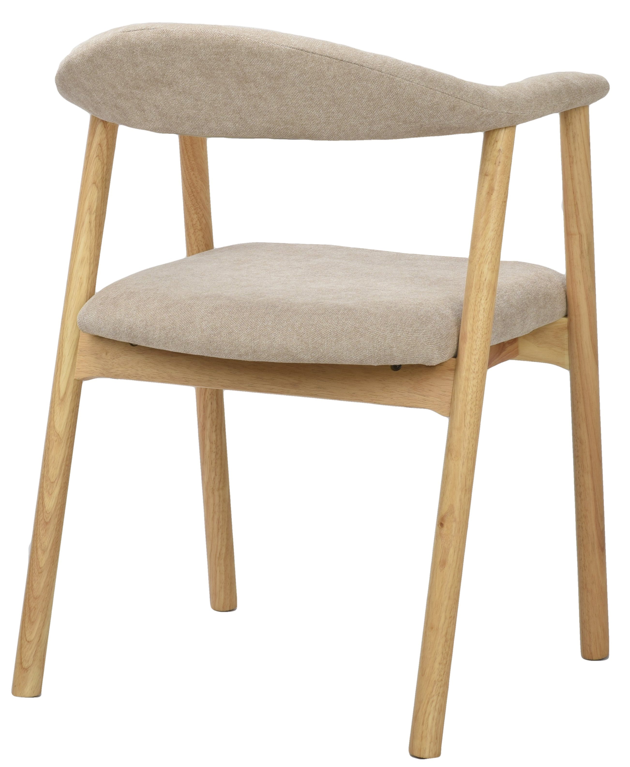 Holzstuhl für das Esszimmer Depenne mit leicht zu reinigendem Stoff, beige Geflecht/natur Eiche