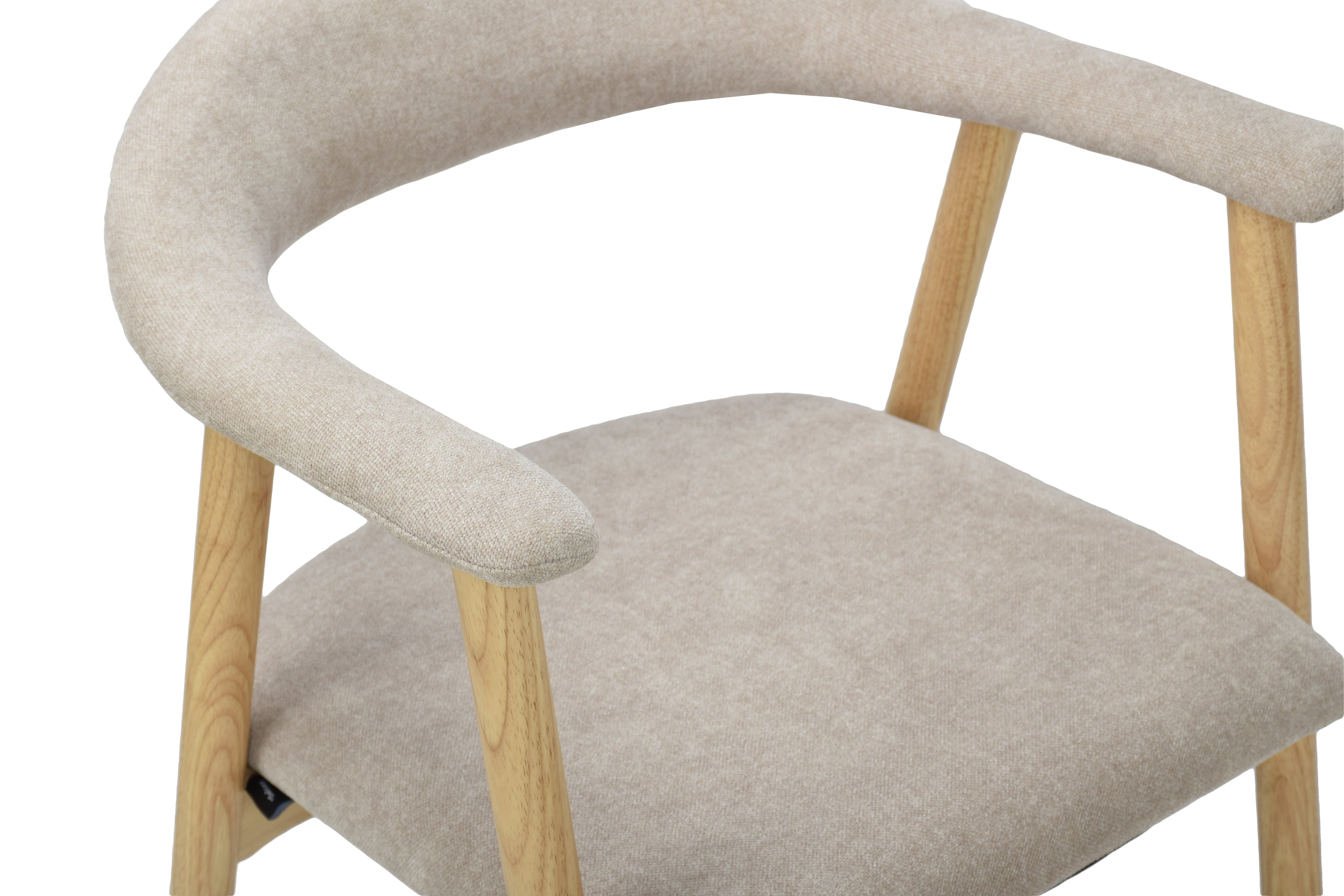 Holzstuhl für das Esszimmer Depenne mit leicht zu reinigendem Stoff, beige Geflecht/natur Eiche