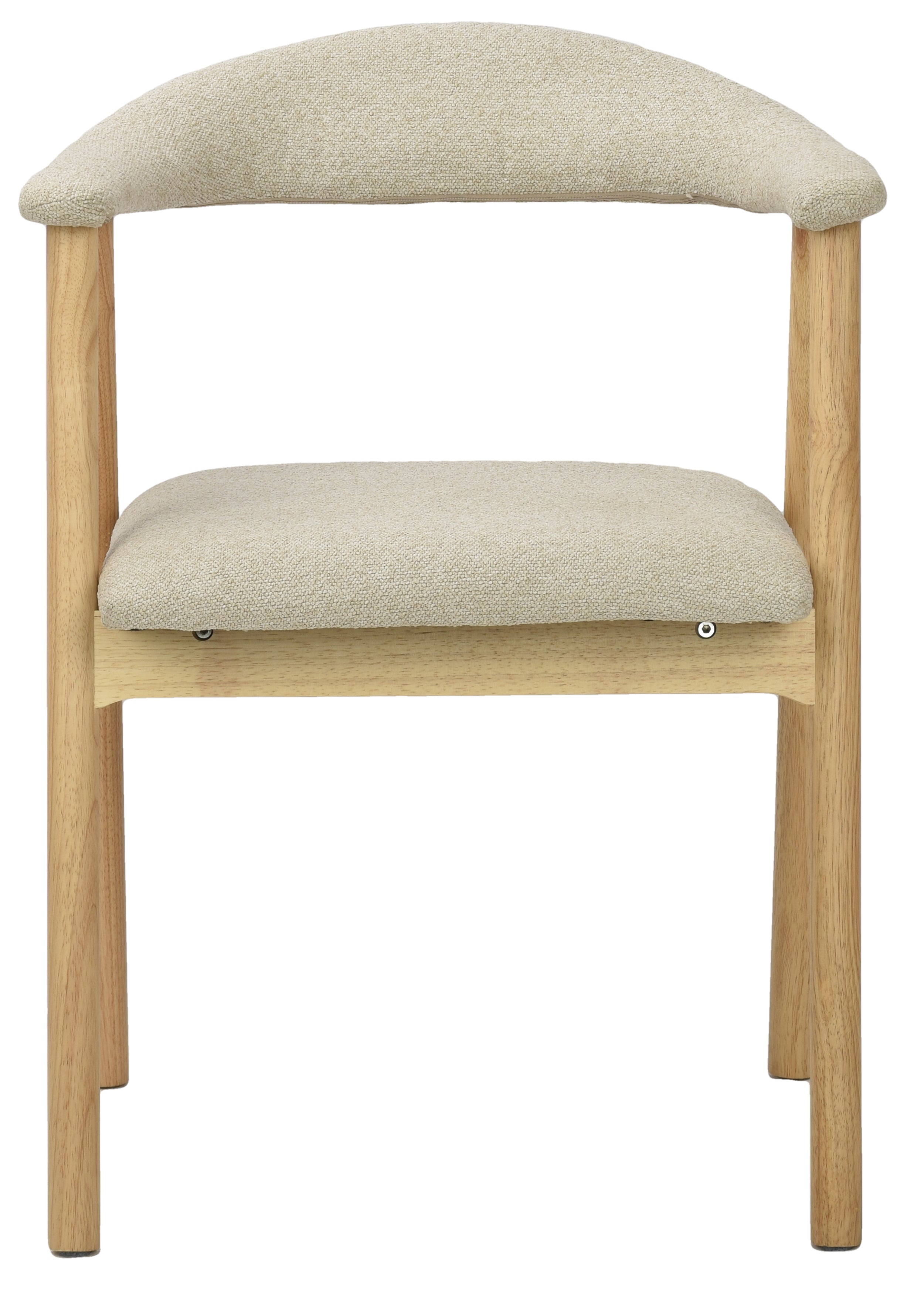 Holzstuhl für das Esszimmer Depenne mit Bouclé-Stoff in Beige/Natur-Eiche