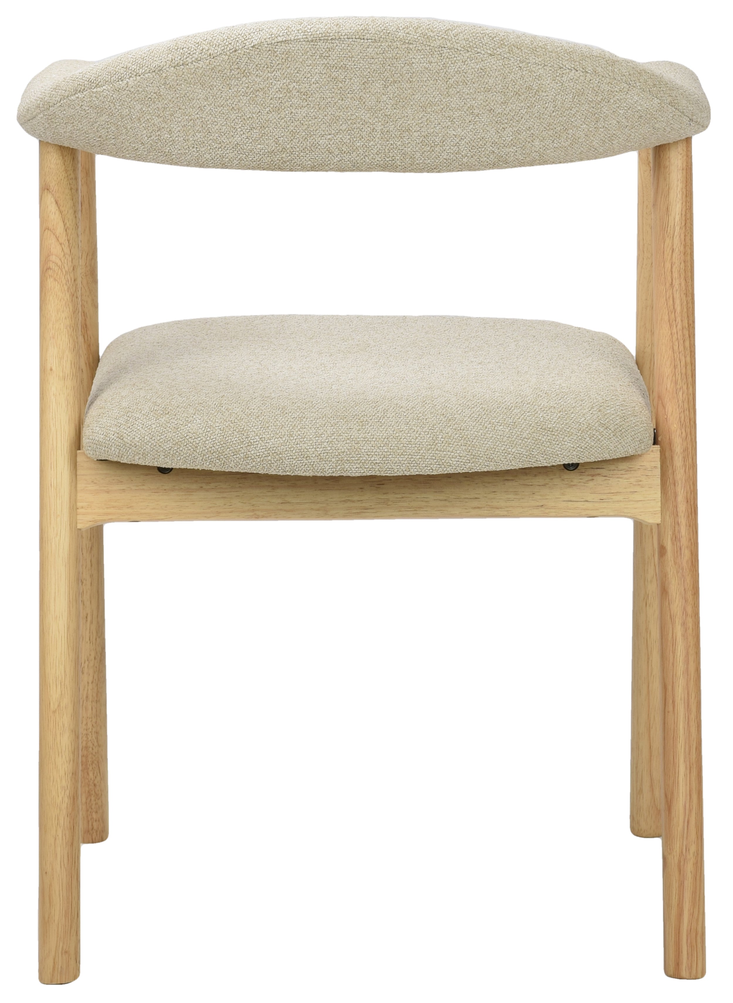 Holzstuhl für das Esszimmer Depenne mit Bouclé-Stoff in Beige/Natur-Eiche