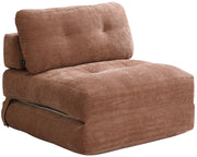 Ausklappbarer Sessel Milessive, kupferfarben, pflegeleichter Chenille-Stoff