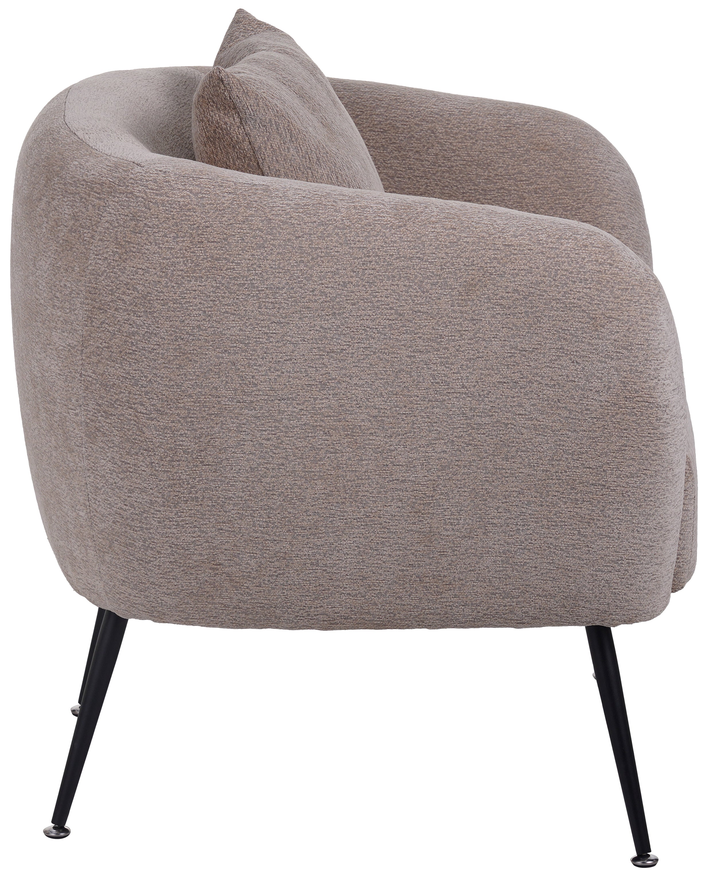 Relaxsessel Inglede dunkelbeige Chenille auf schwarzen Beinen