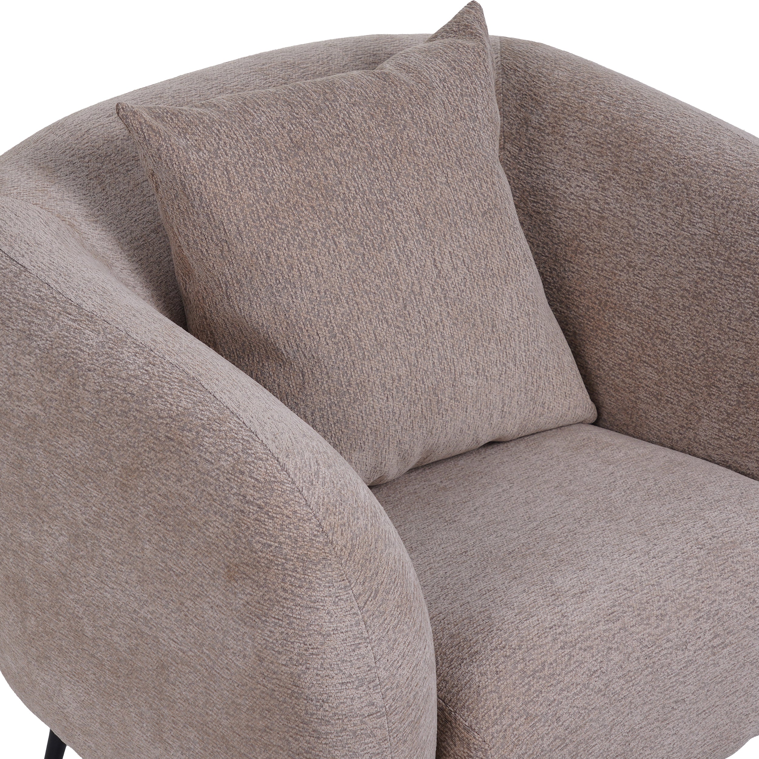 Relaxsessel Inglede dunkelbeige Chenille auf schwarzen Beinen