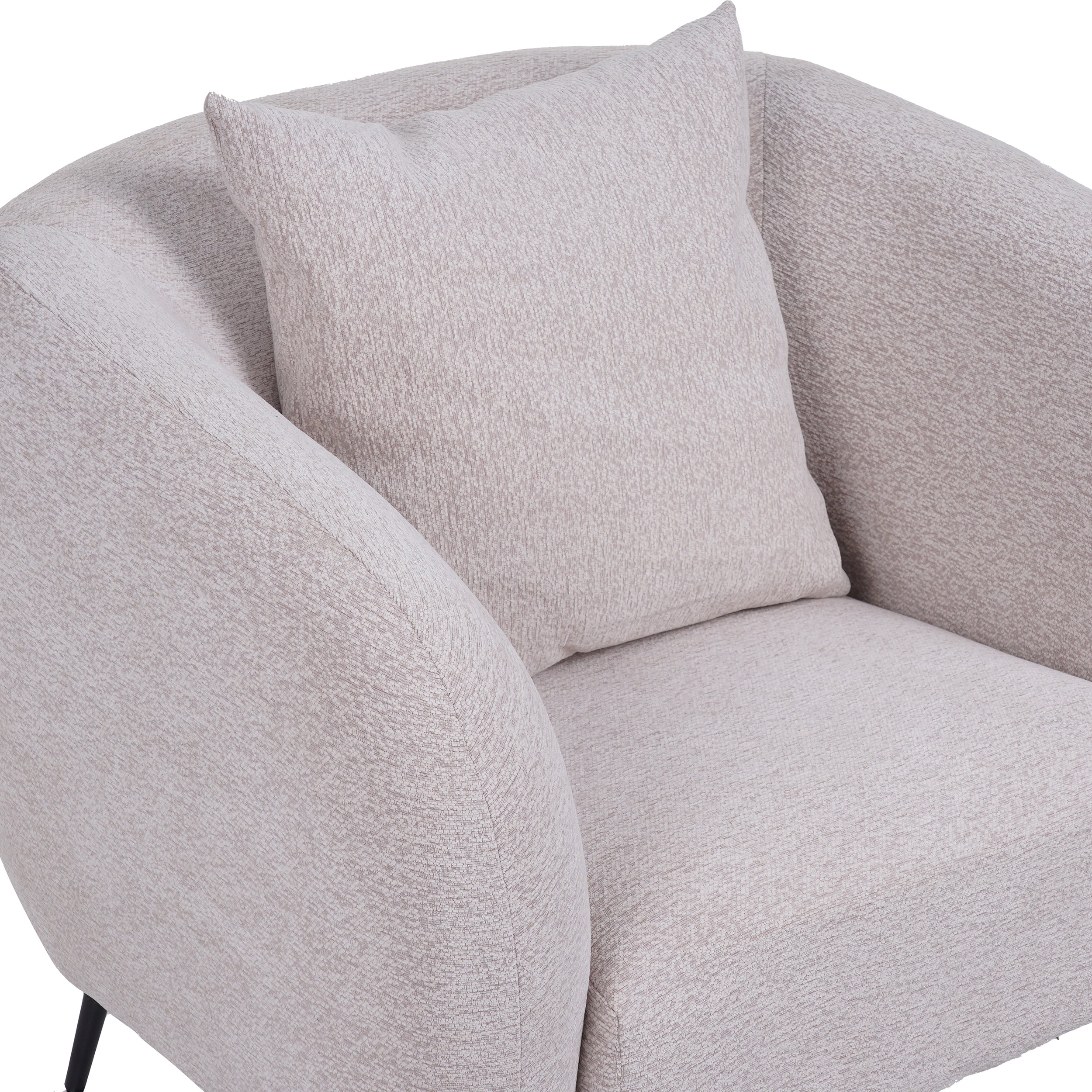 Relaxsessel Inglede hellbeige Chenille auf schwarzen Beinen
