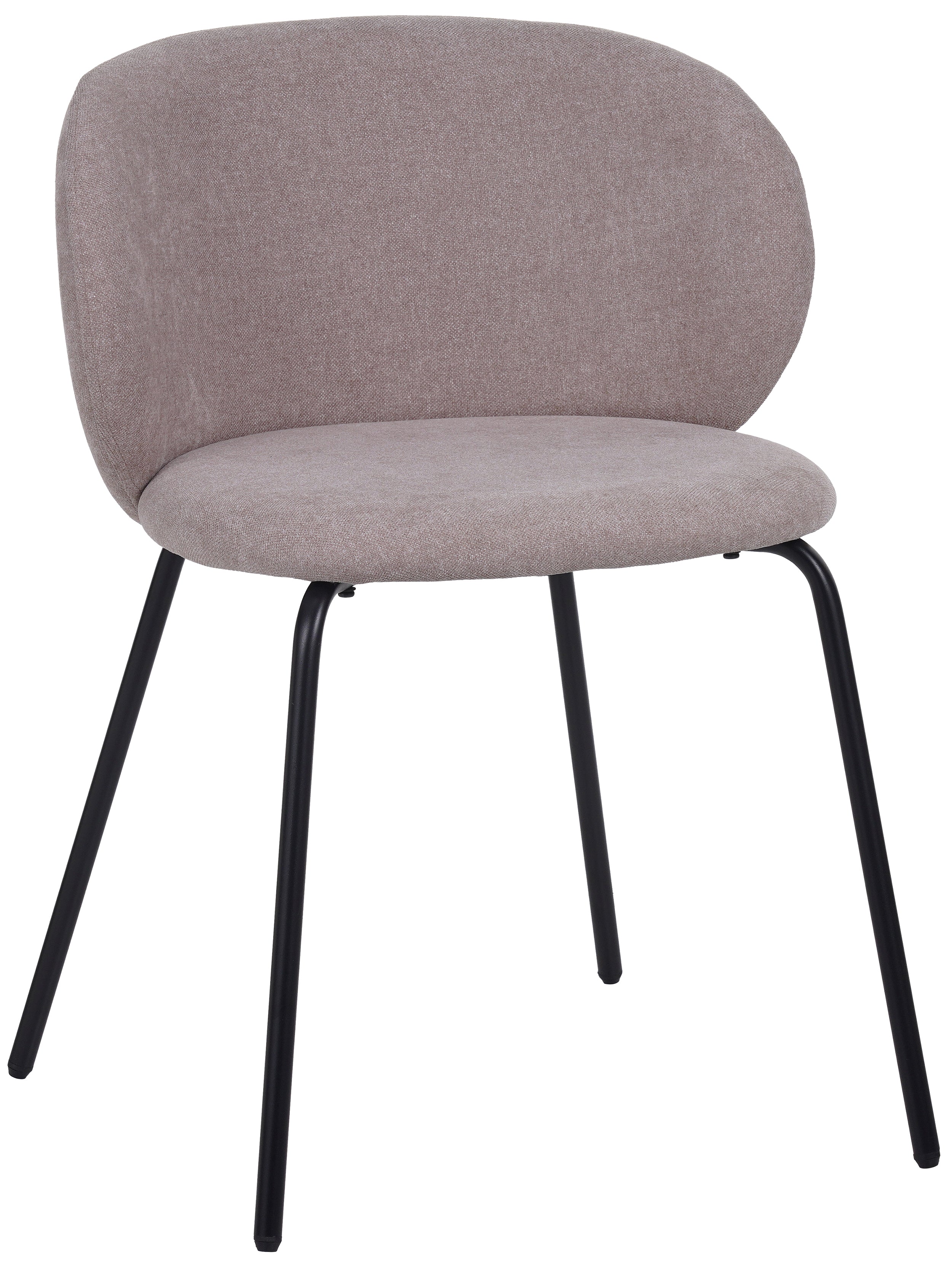 Polsterstuhl für das Esszimmer Berlents, beige Geflecht auf schwarzen Beinen