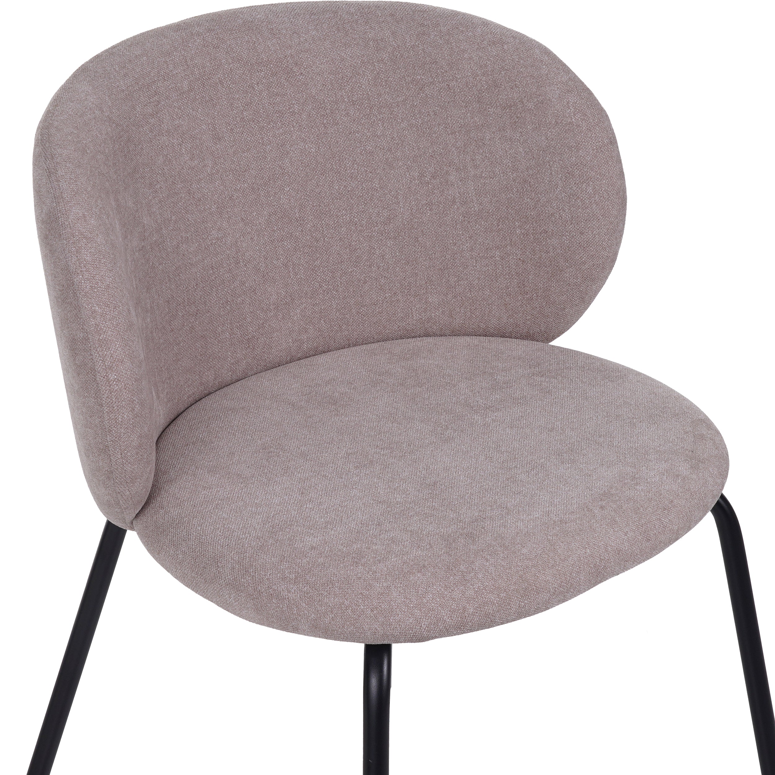 Polsterstuhl für das Esszimmer Berlents, beige Geflecht auf schwarzen Beinen