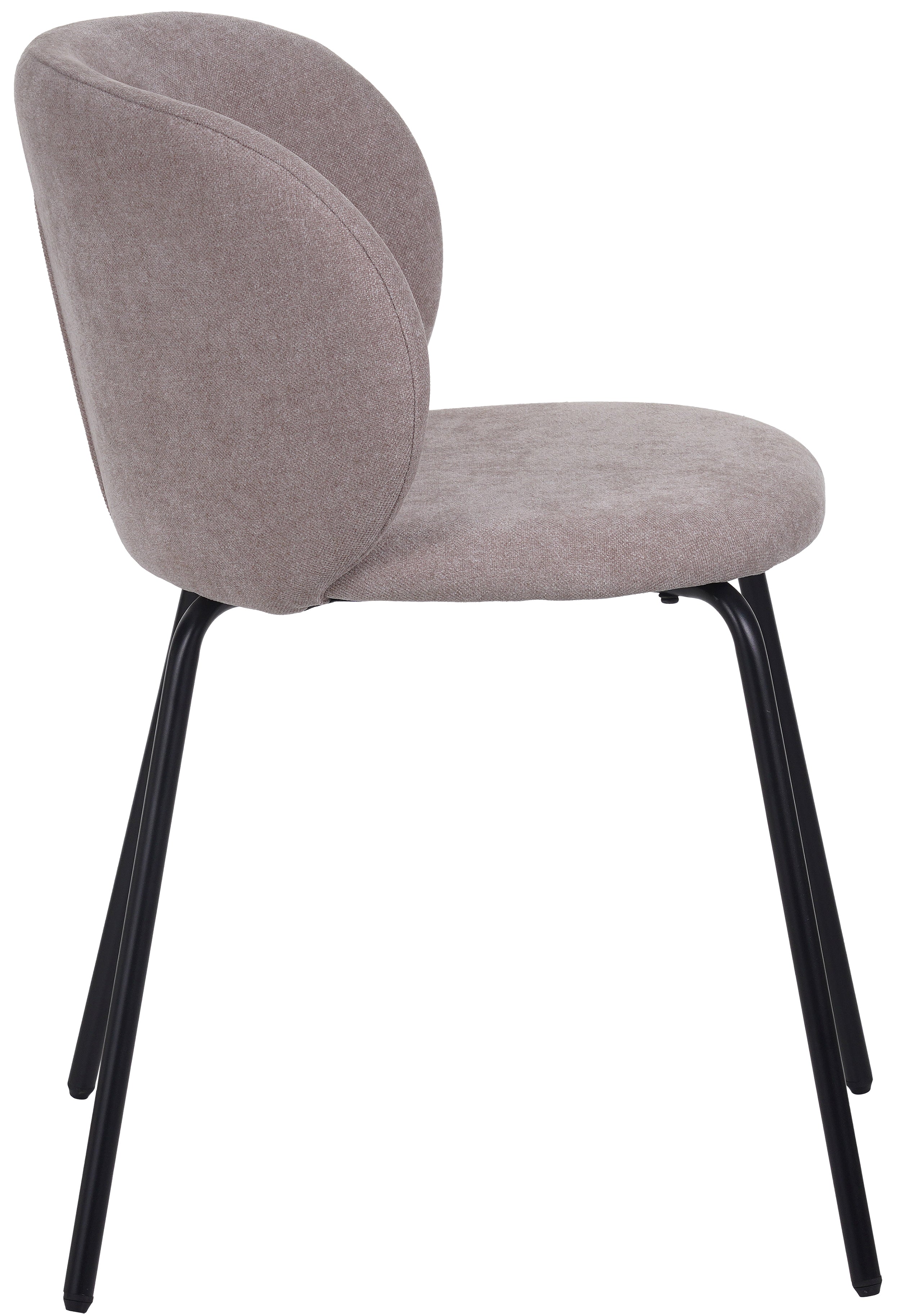Polsterstuhl für das Esszimmer Berlents, beige Geflecht auf schwarzen Beinen
