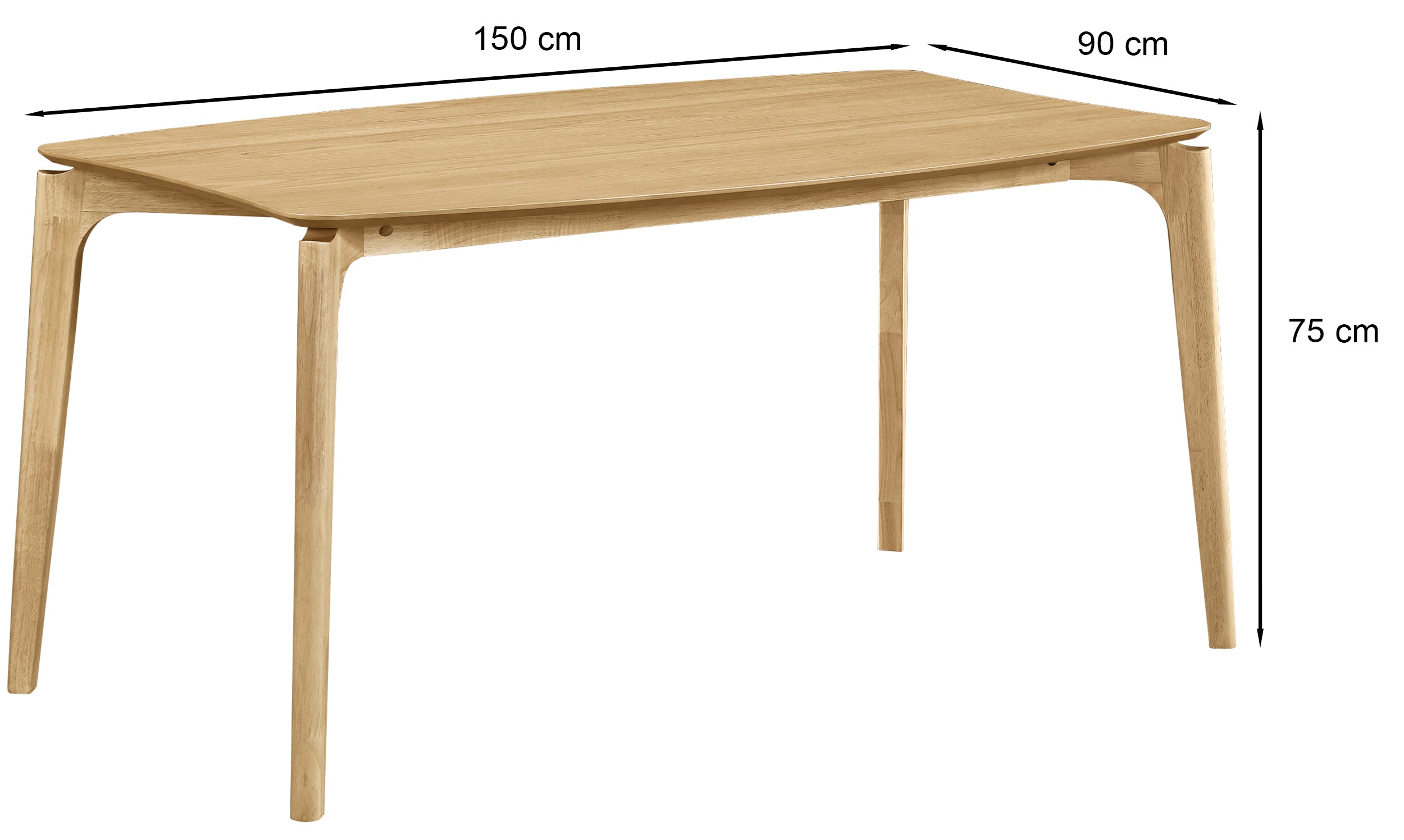 Esstisch Speatic 150x90 cm in natürlicher Eiche