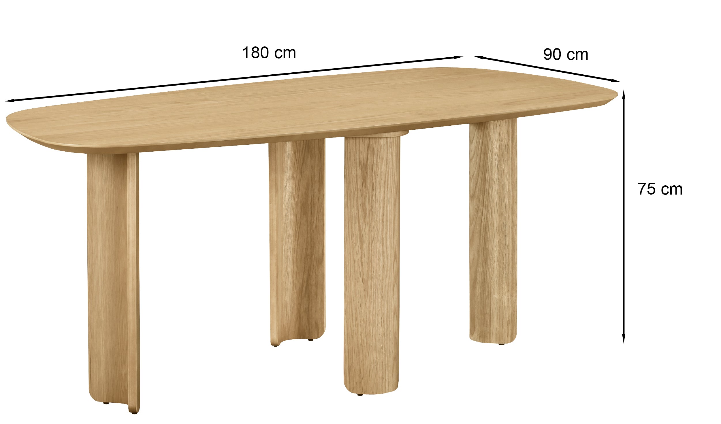 Esstisch Calnes 180x90 cm in natürlicher Eiche