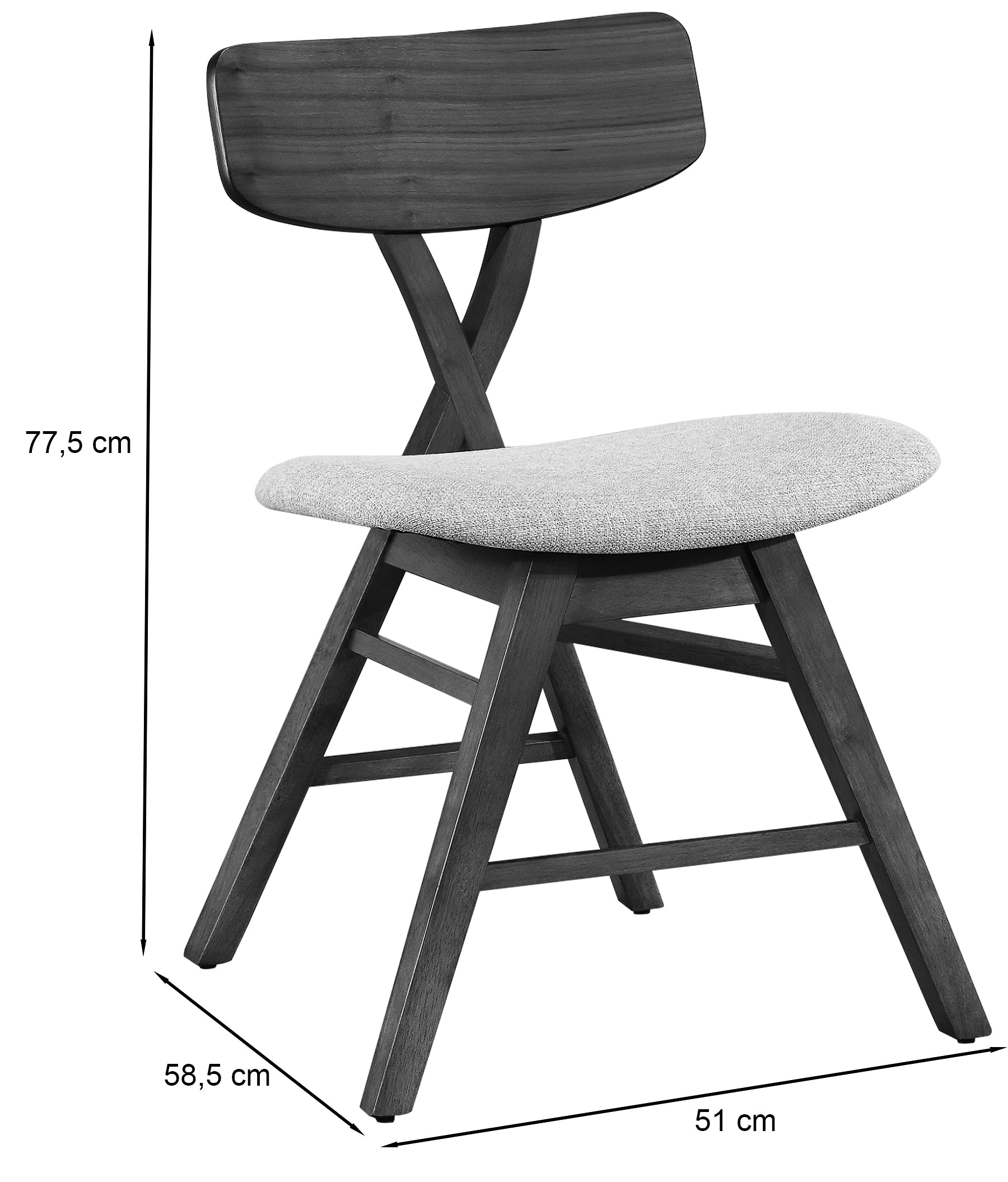 Holzstuhl für das Esszimmer Loomens Nussbaum/Beige