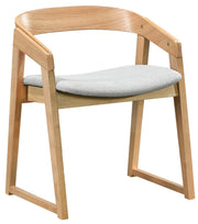 Holzstuhl für das Esszimmer Saloss, natürliche Eiche/hellgrau