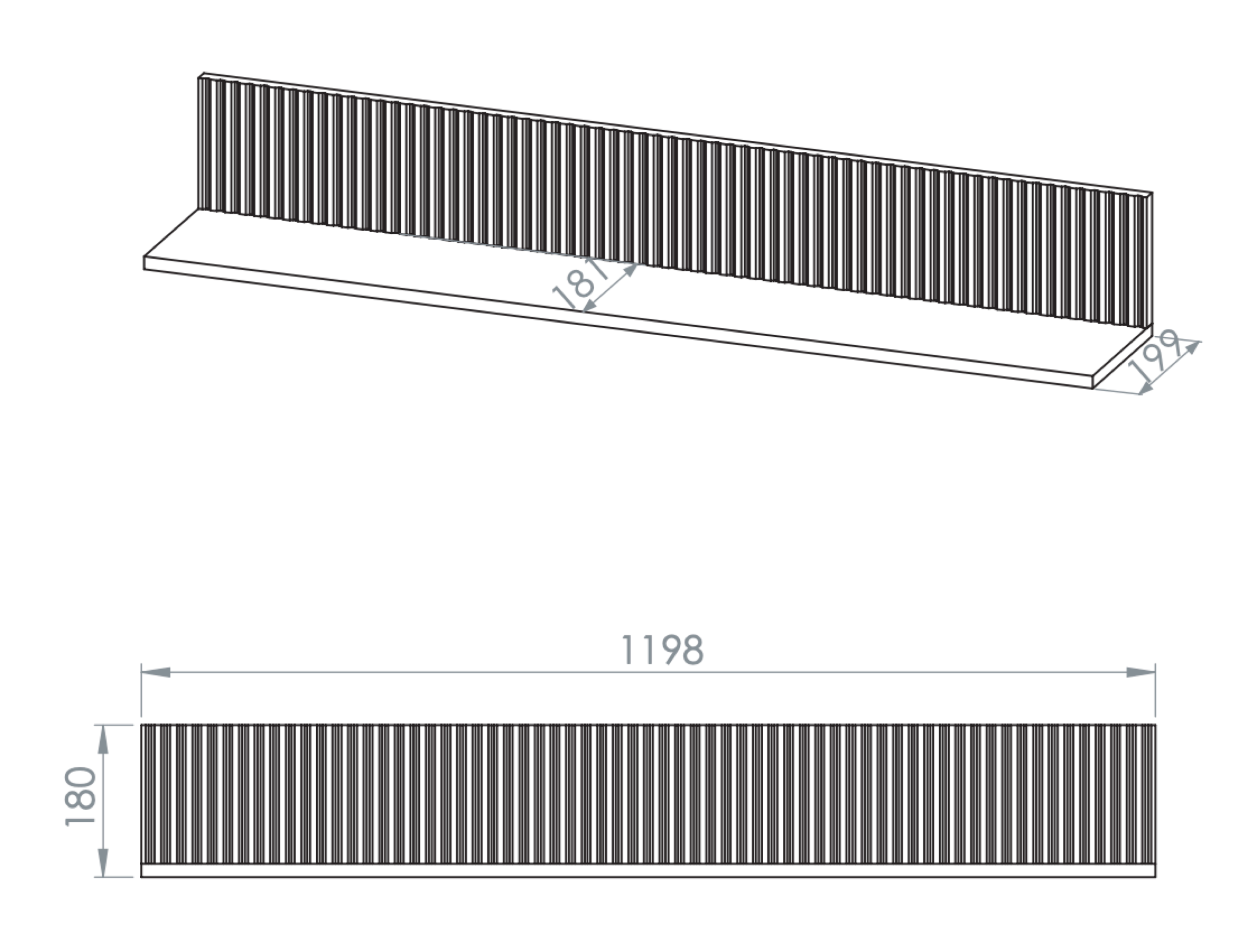 Hängeregal Dunea 120 cm Kaschmir