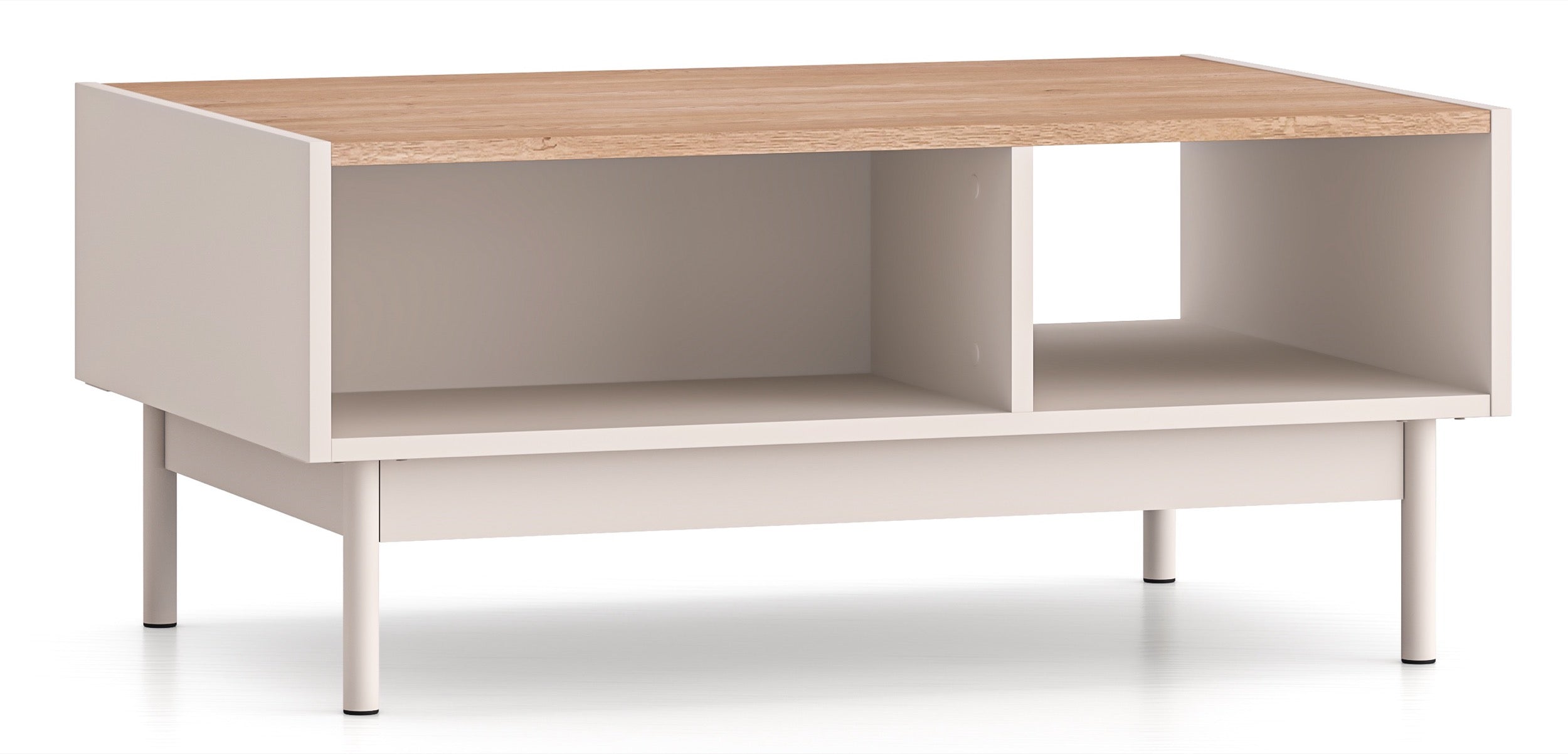 Couchtisch Dunea mit Fächern 90x60 cm Kaschmir/Eiche