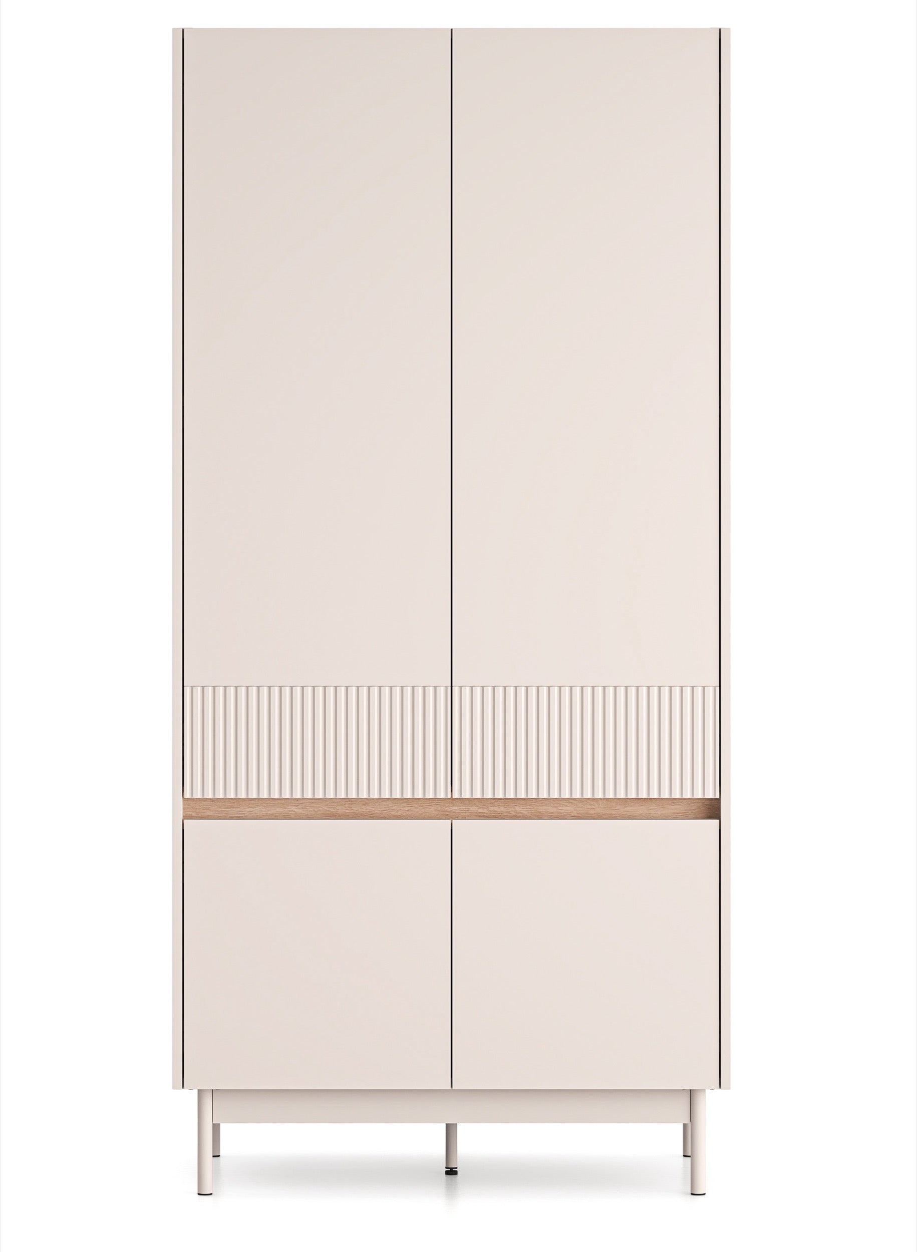 Vier­türiger Schrank Dunea 92 cm Kaschmir/Eiche