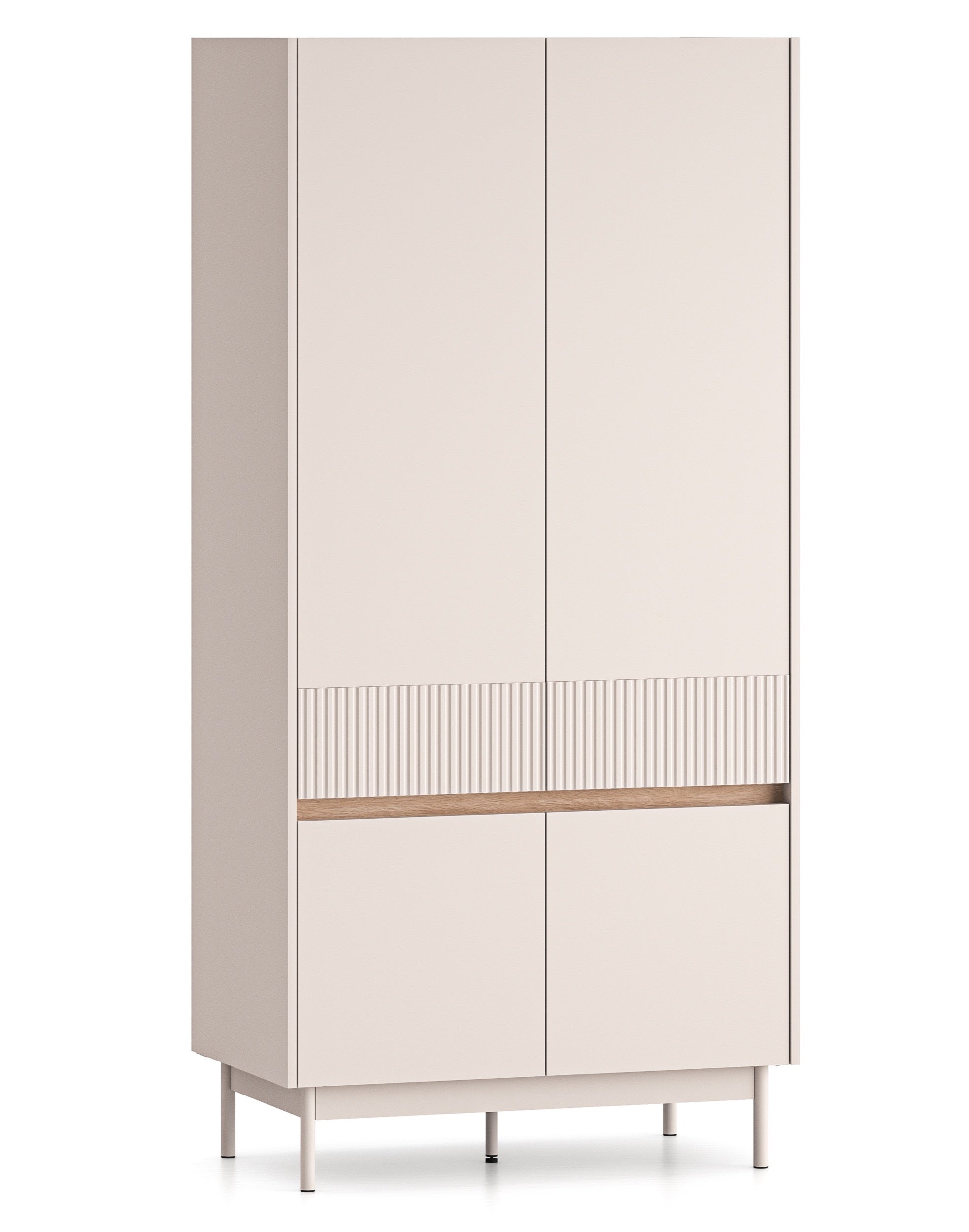 Vier­türiger Schrank Dunea 92 cm Kaschmir/Eiche