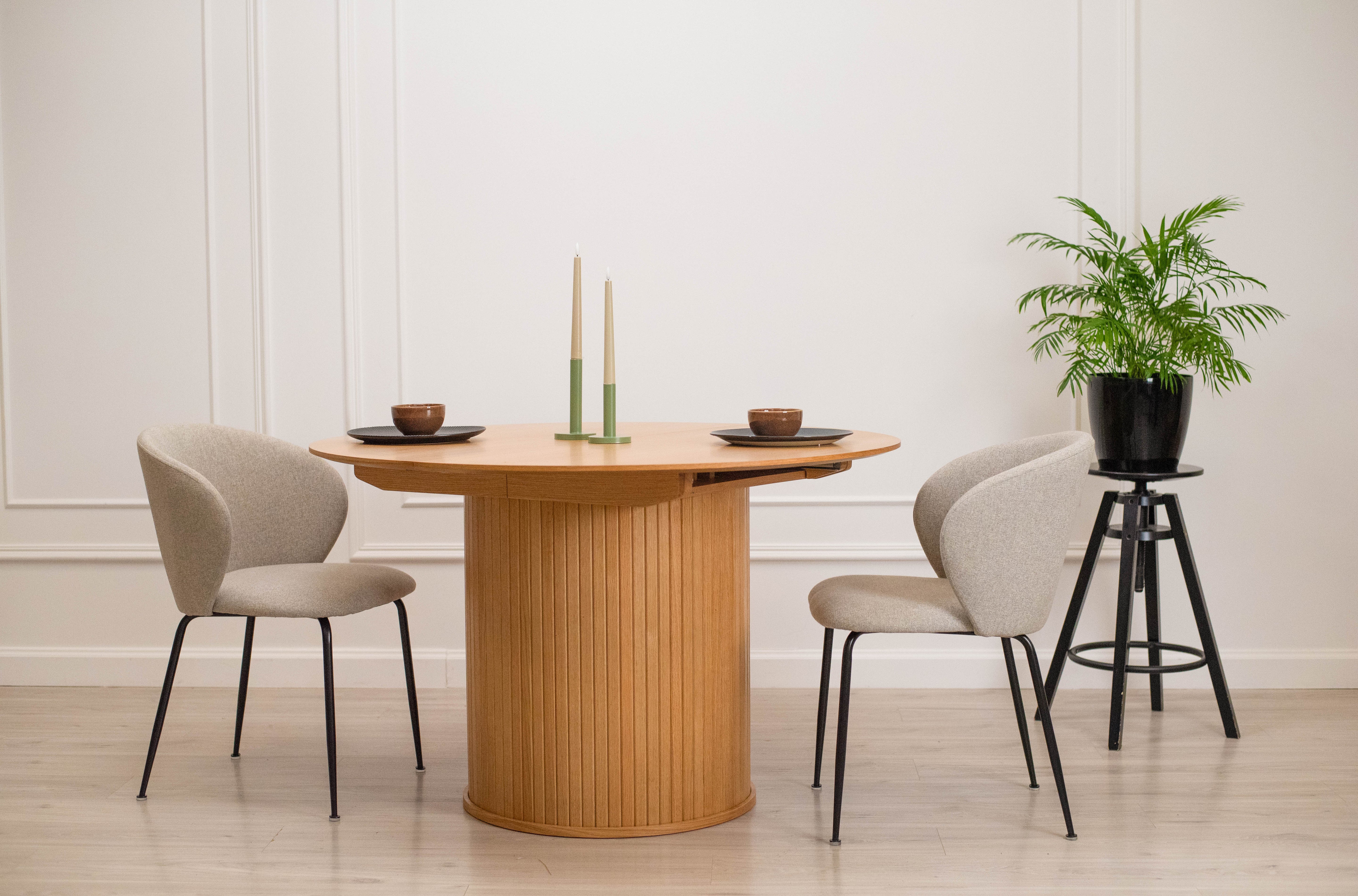 Ausziehbarer Tisch Gativel 120-167 cm Lamellen natürliche Eiche