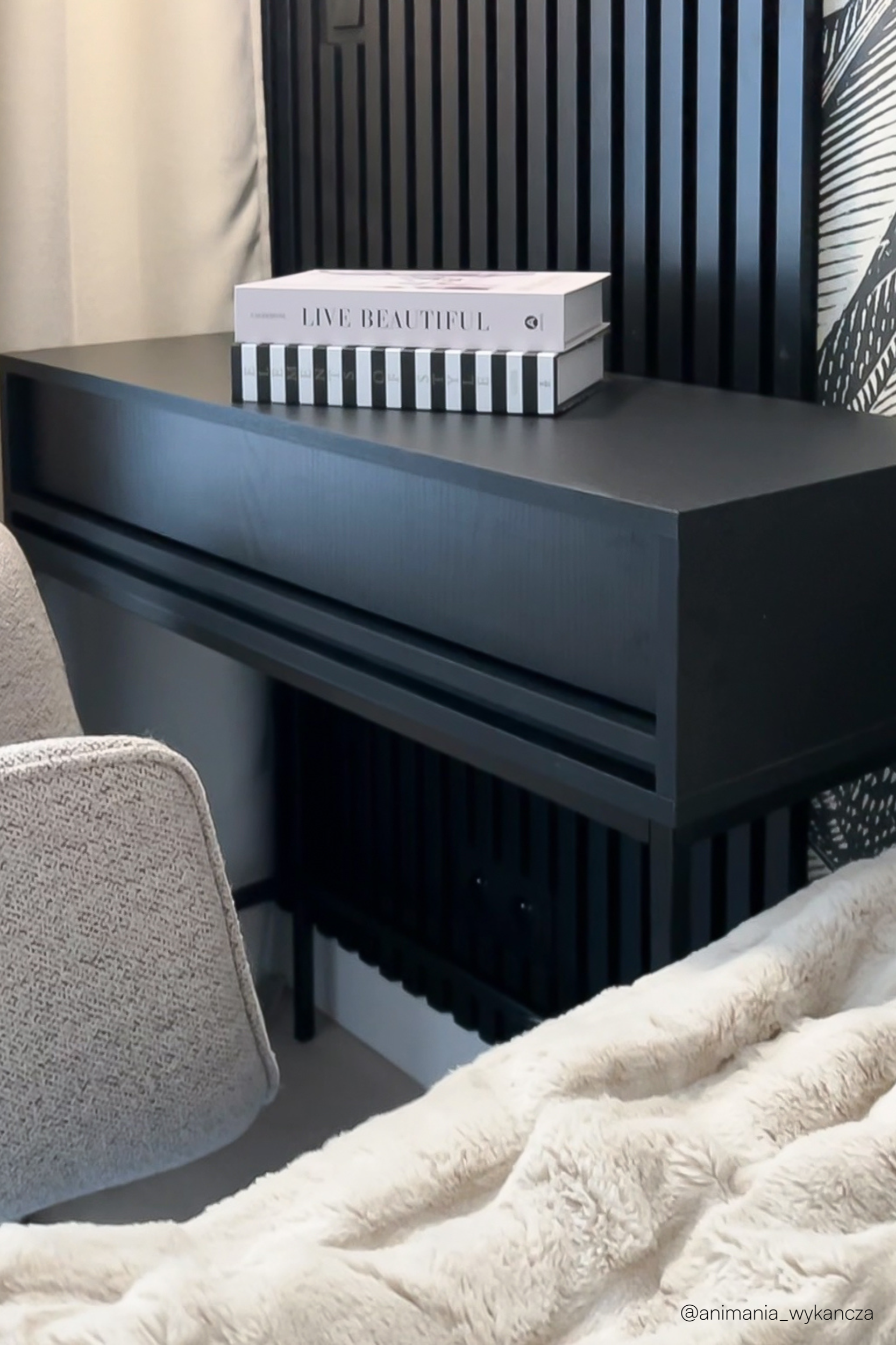 Evo-Konsole mit Schublade und Gestell 90 cm Schwarz