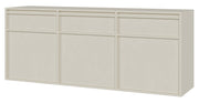 Hängende dreitürige Kommode Evo mit Schubladen, 154 cm, Sandbeige