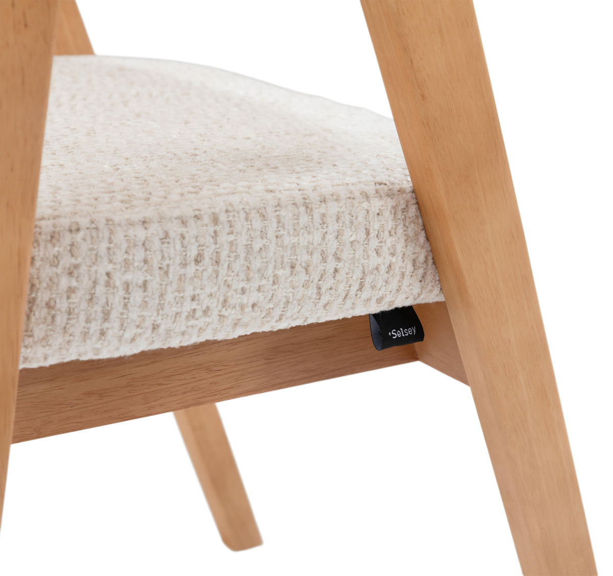 Holzstuhl für das Esszimmer Nux hellbeiger Chenille/Eiche natur