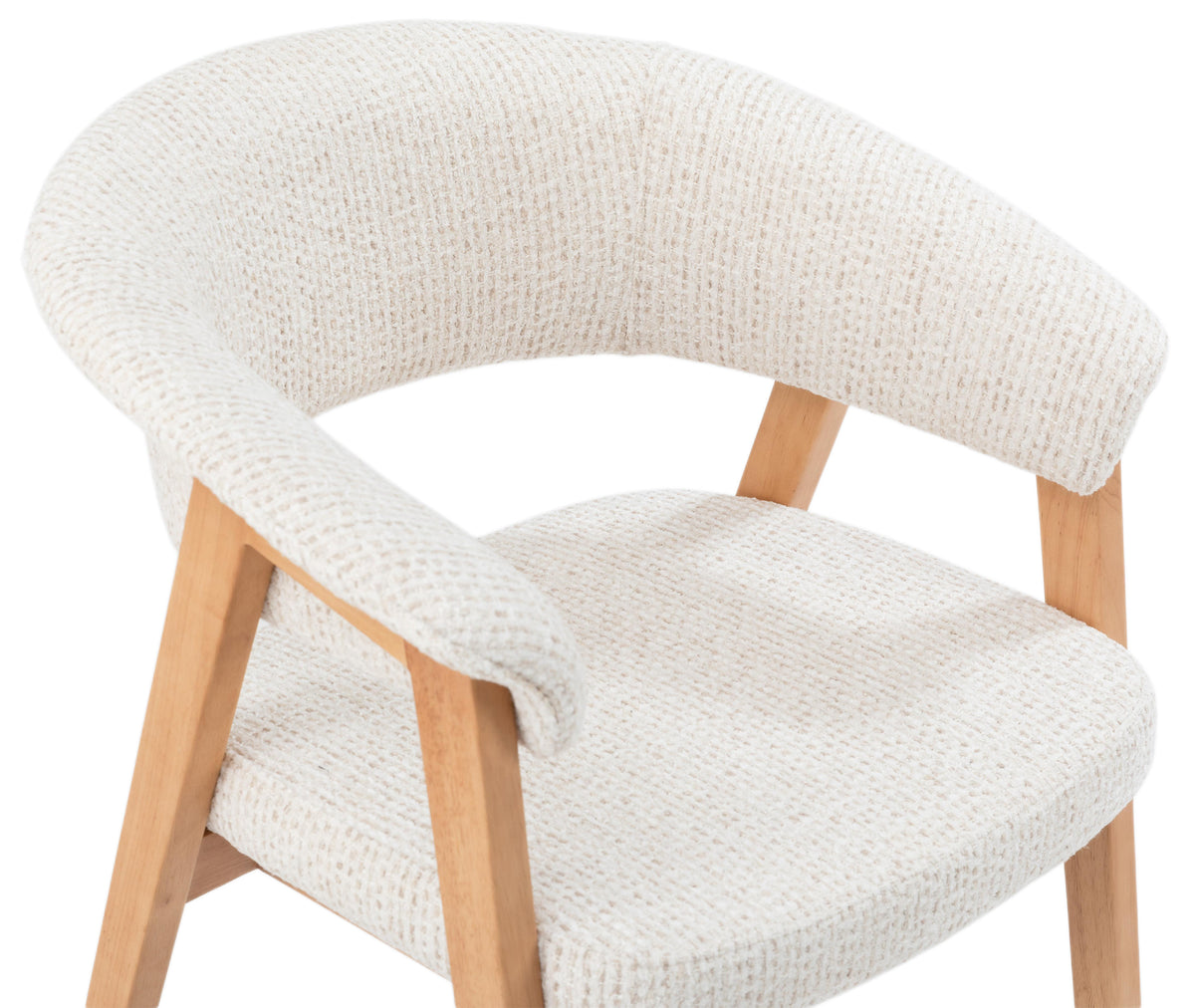 Holzstuhl für das Esszimmer Nux hellbeiger Chenille/Eiche natur