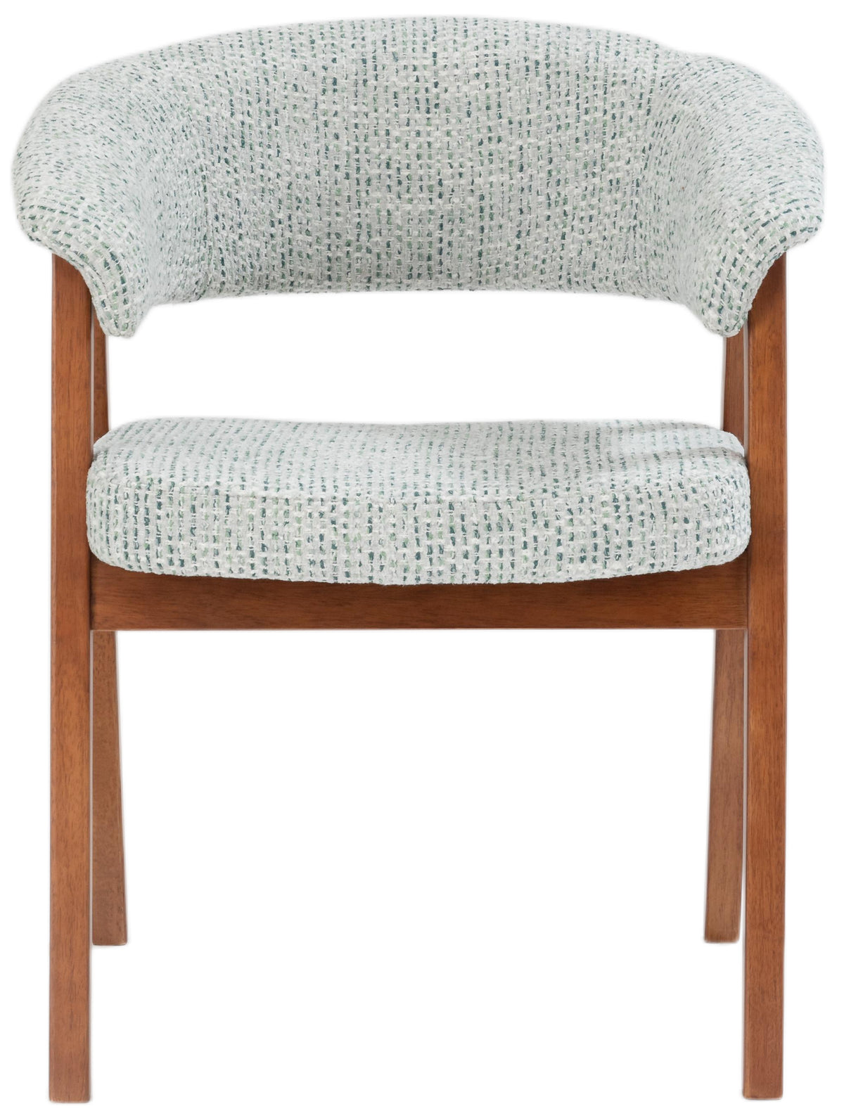 Holzstuhl für das Esszimmer Nux hellgrüner Chenille/Nussbaum