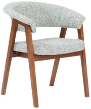 Holzstuhl für das Esszimmer Nux hellgrüner Chenille/Nussbaum