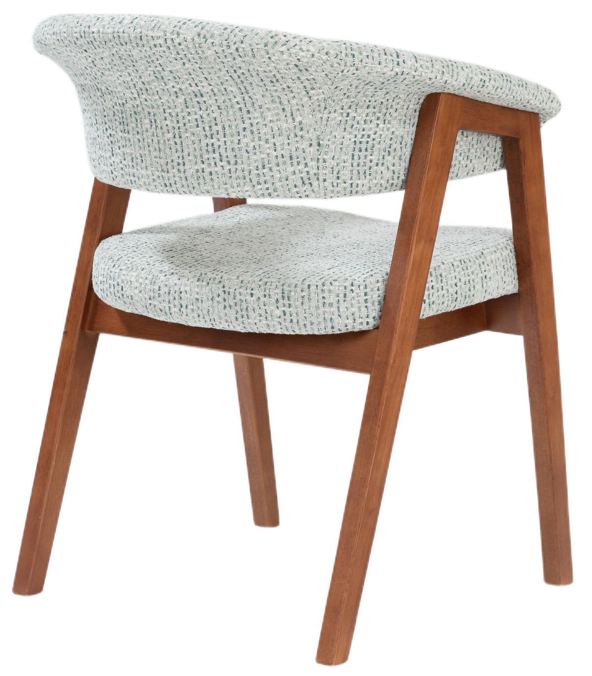 Holzstuhl für das Esszimmer Nux hellgrüner Chenille/Nussbaum