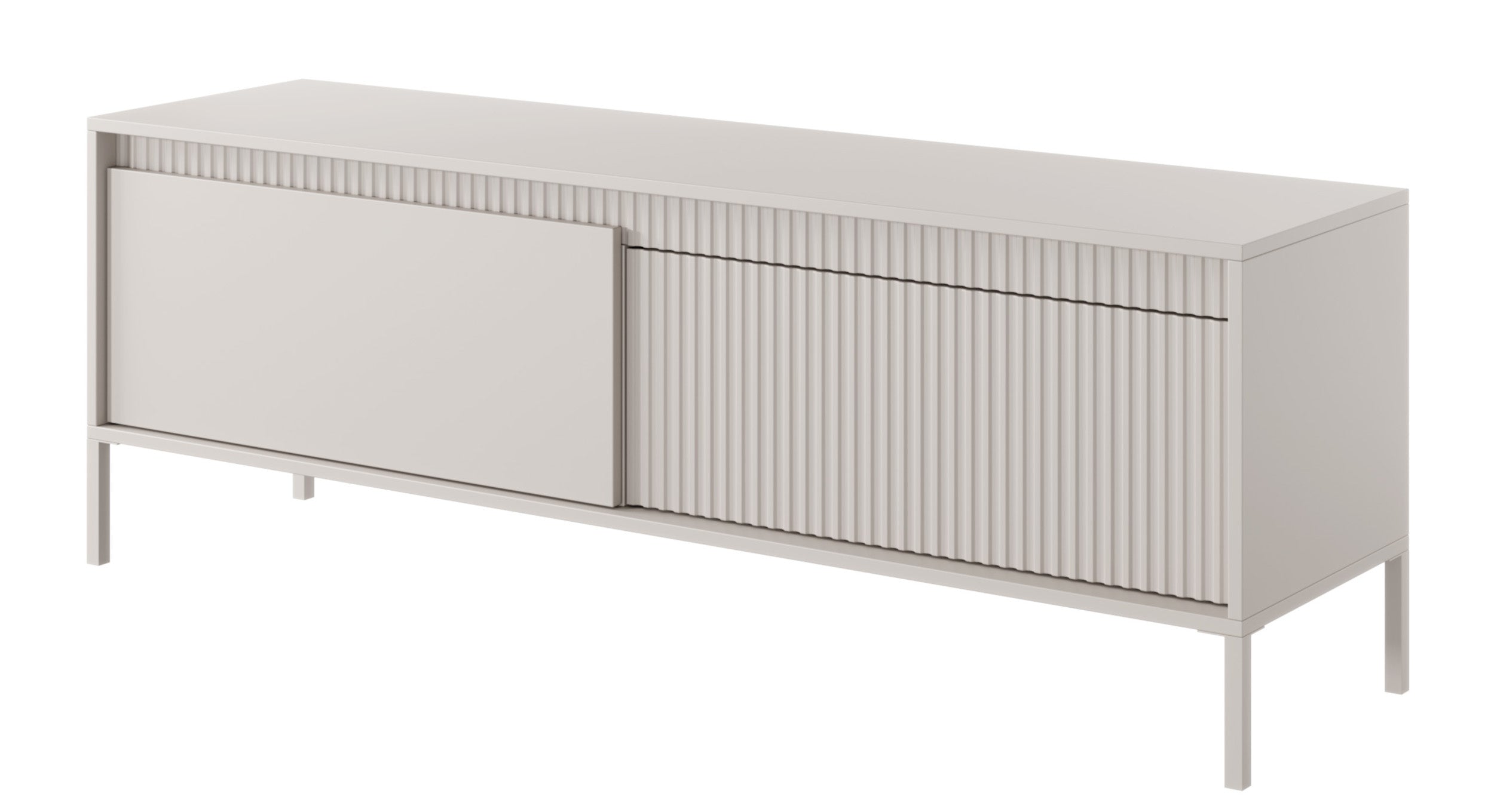 TV-Schrank Falsetto, zweiflügelig mit gerillter Front, 154 cm, beige