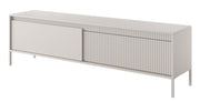 Falsetto TV-Schrank mit zwei Türen und geriffelter Front, 187 cm, beige