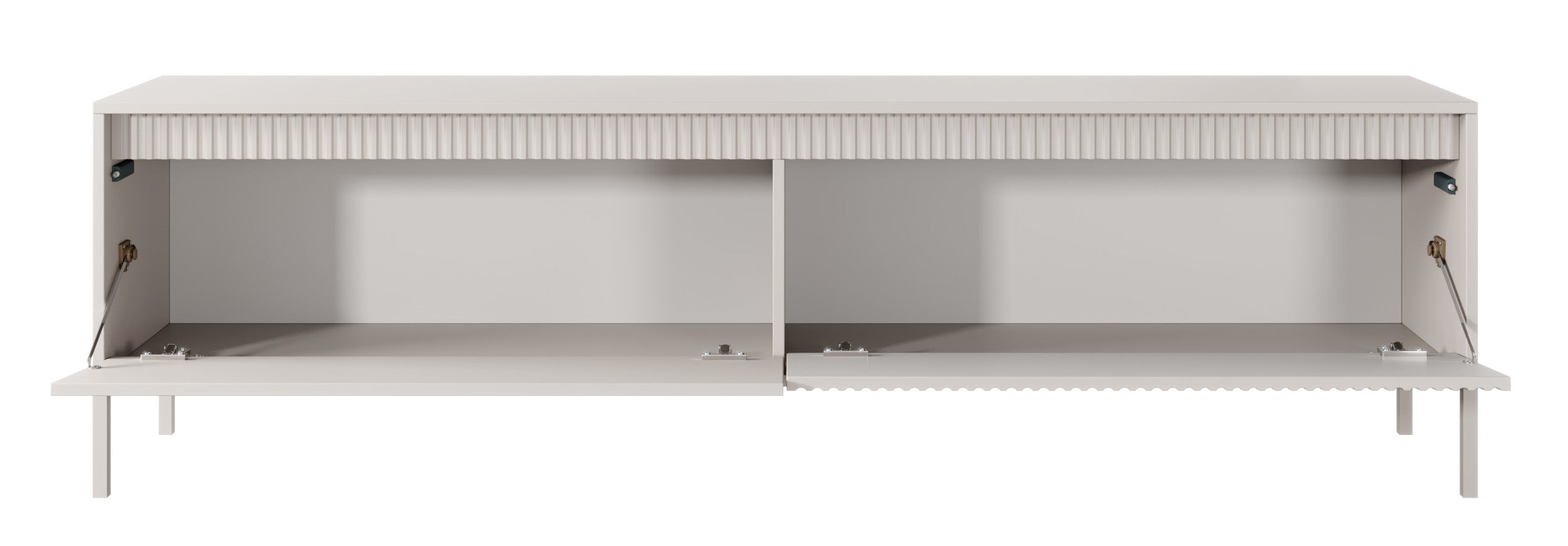 Falsetto TV-Schrank mit zwei Türen und geriffelter Front, 187 cm, beige