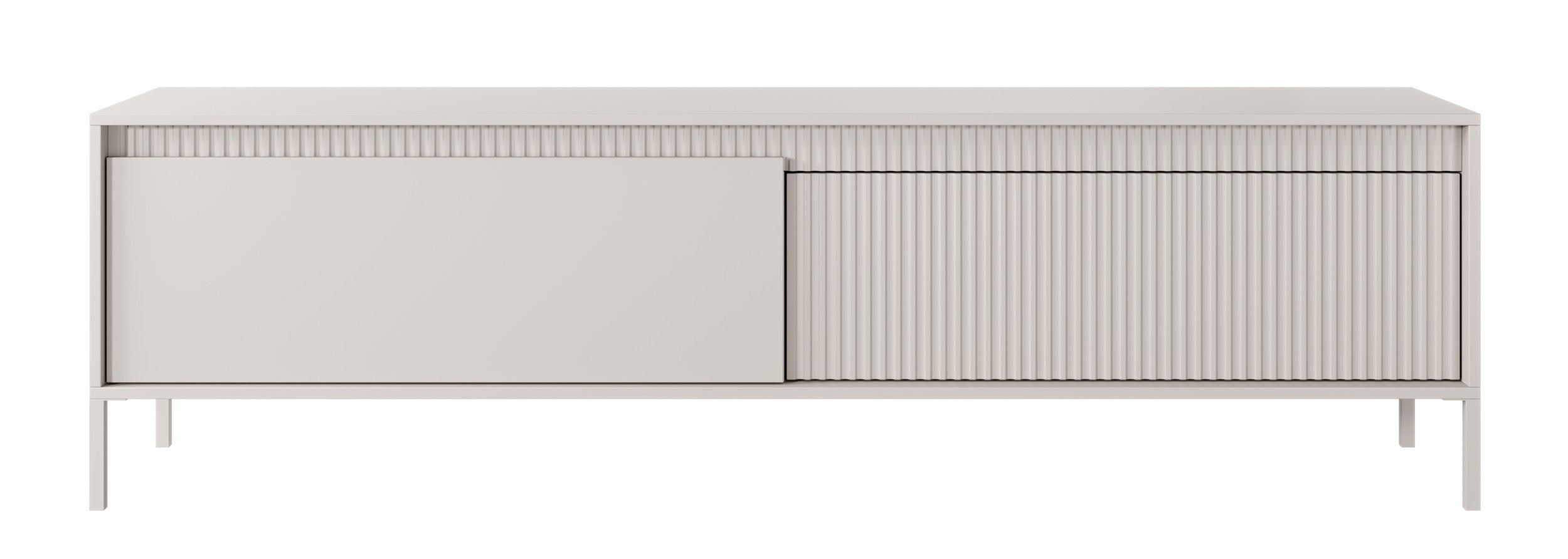 Falsetto TV-Schrank mit zwei Türen und geriffelter Front, 187 cm, beige