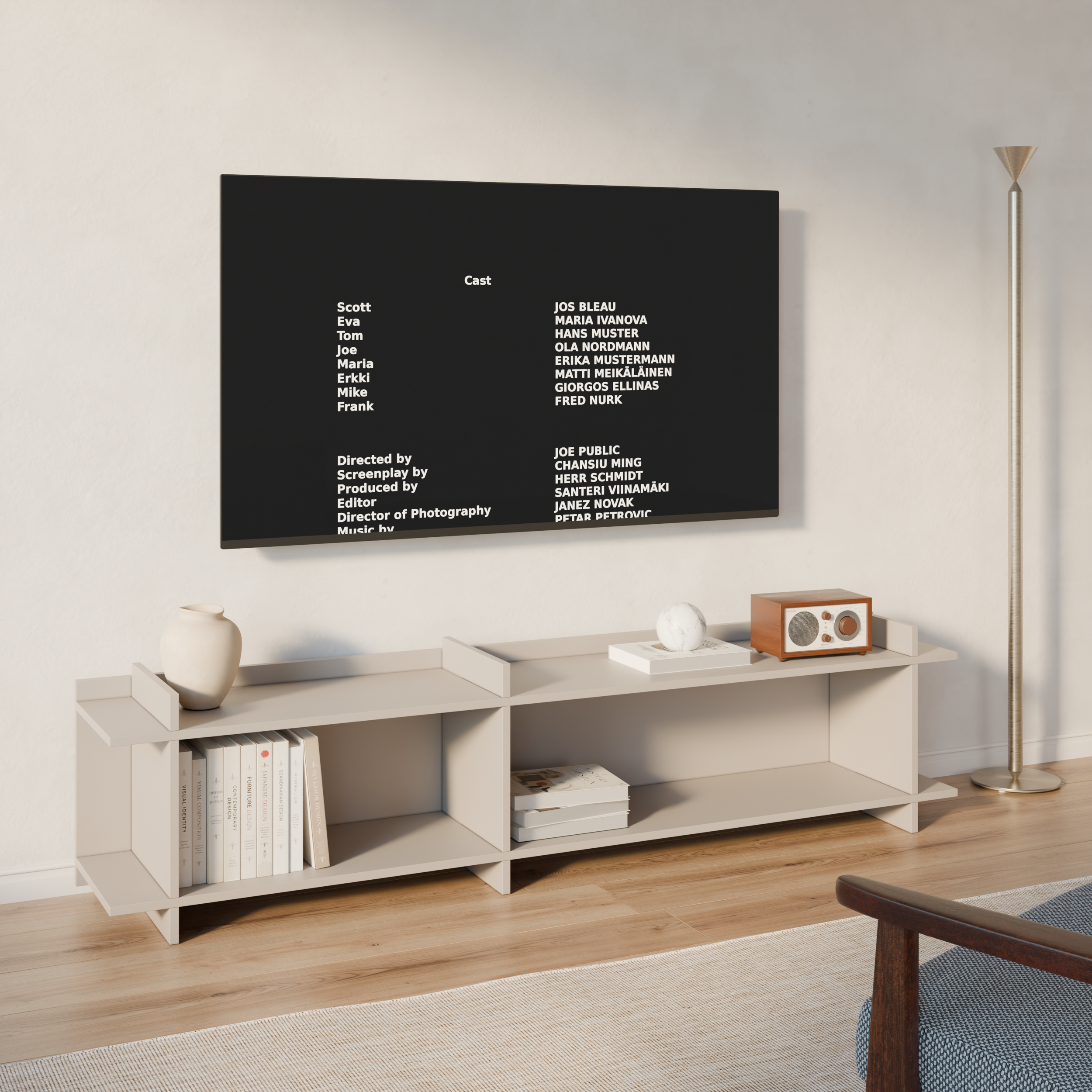 Steh- und hängende RTV-Kommode Fencey 175 cm Kaschmir