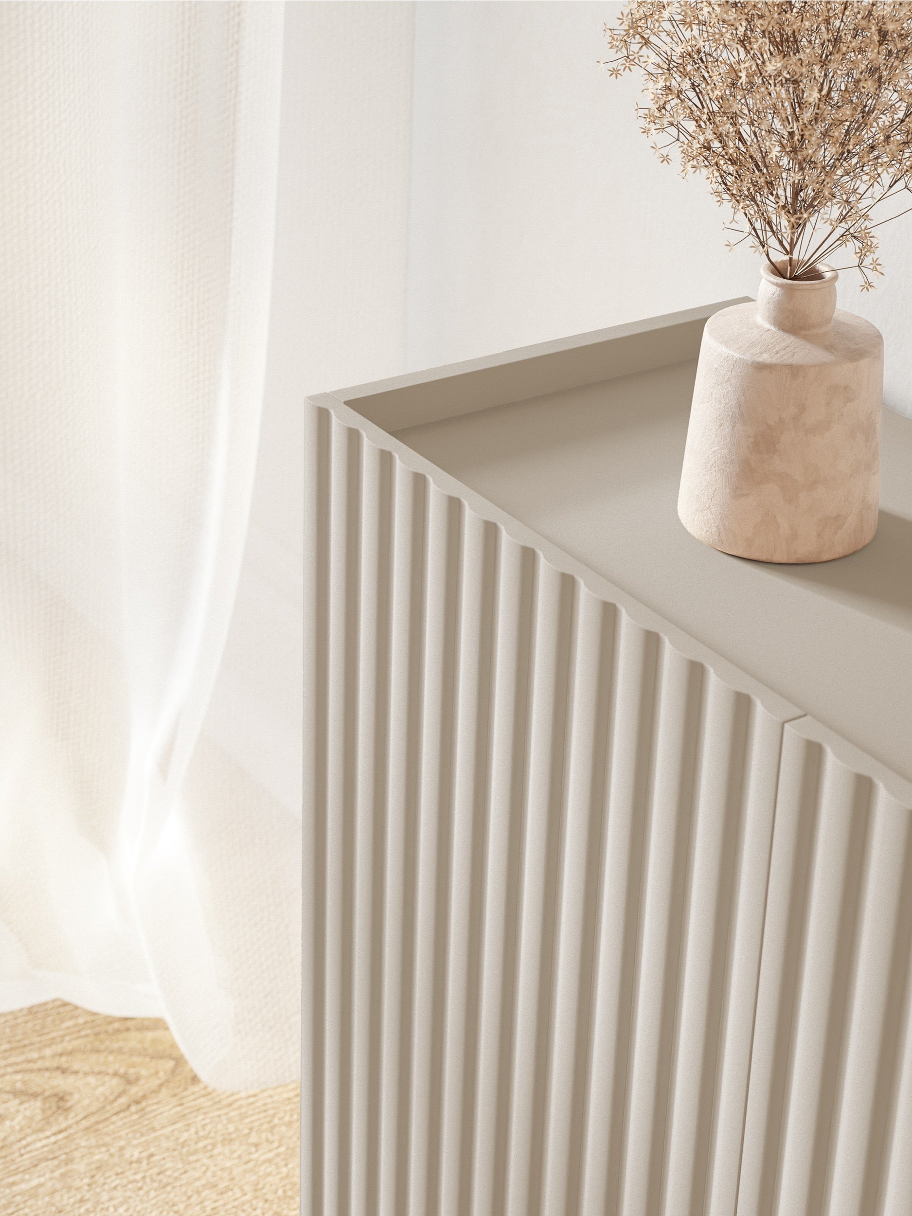 Drehtür-Kommode Fiorra 144 cm Kaschmir