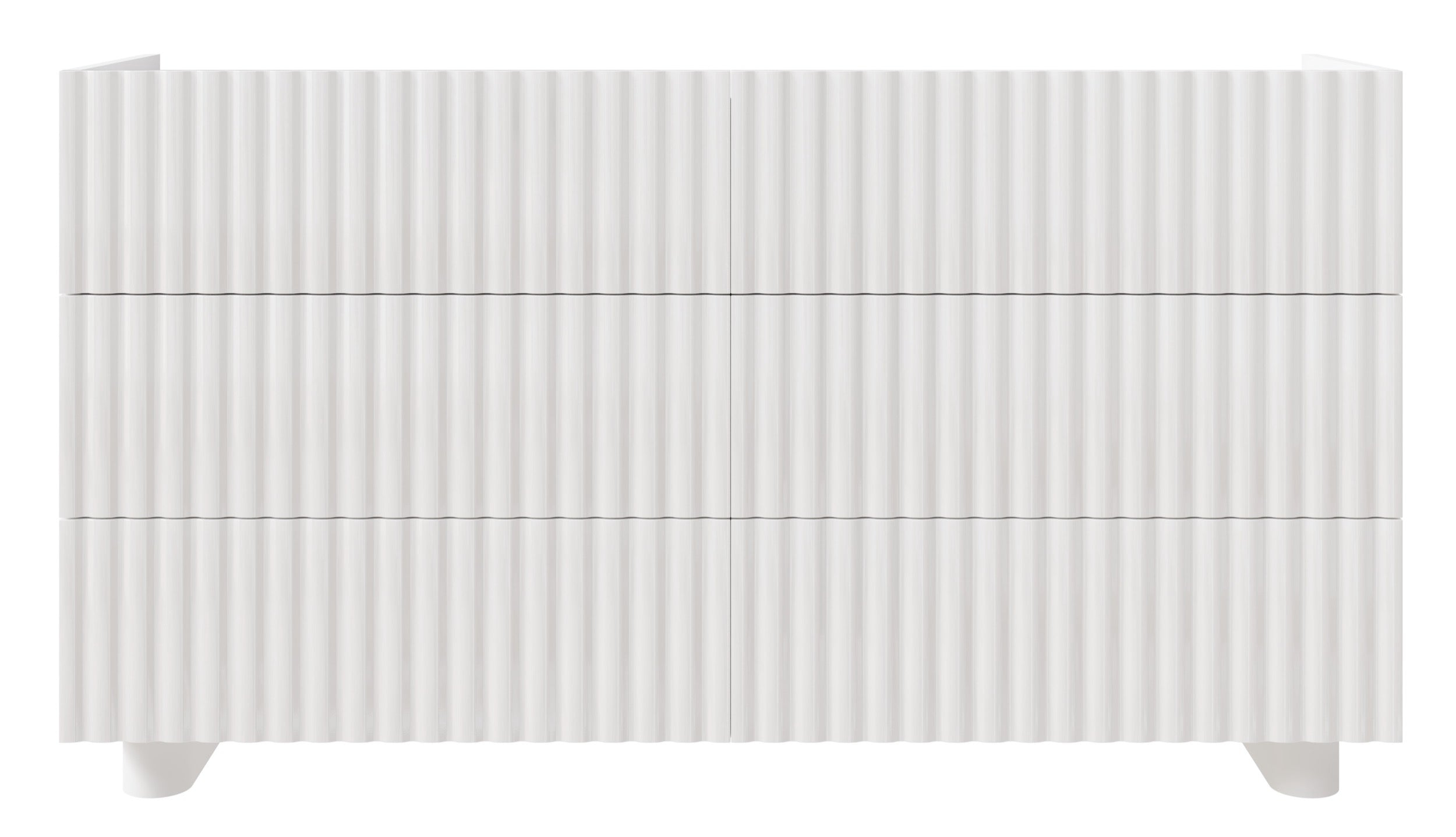 Kommode mit sechs Schubladen Fiorra 147 cm weiß Hochglanz