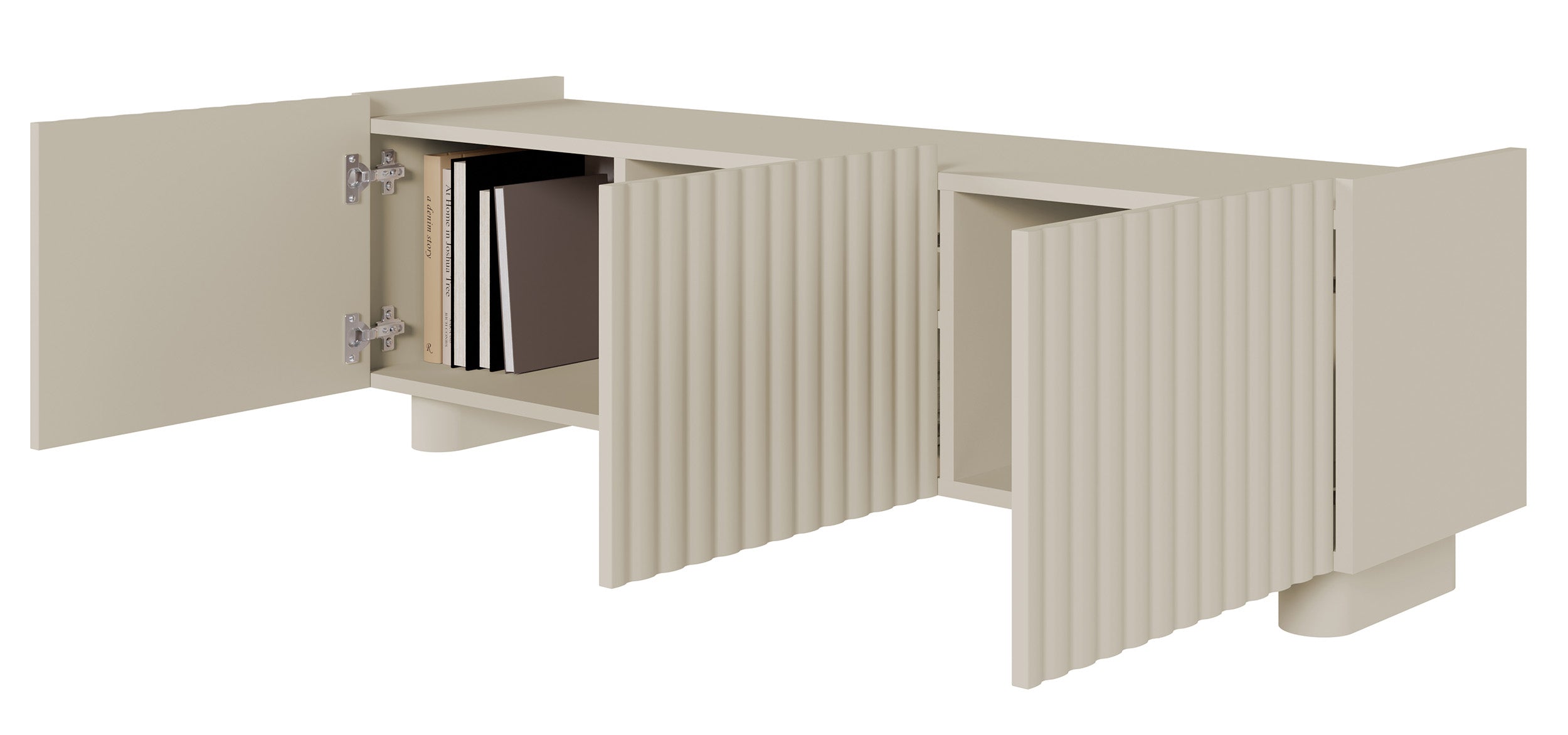 Fiorra TV-Schrank mit drei Türen, 144 cm, Kaschmir