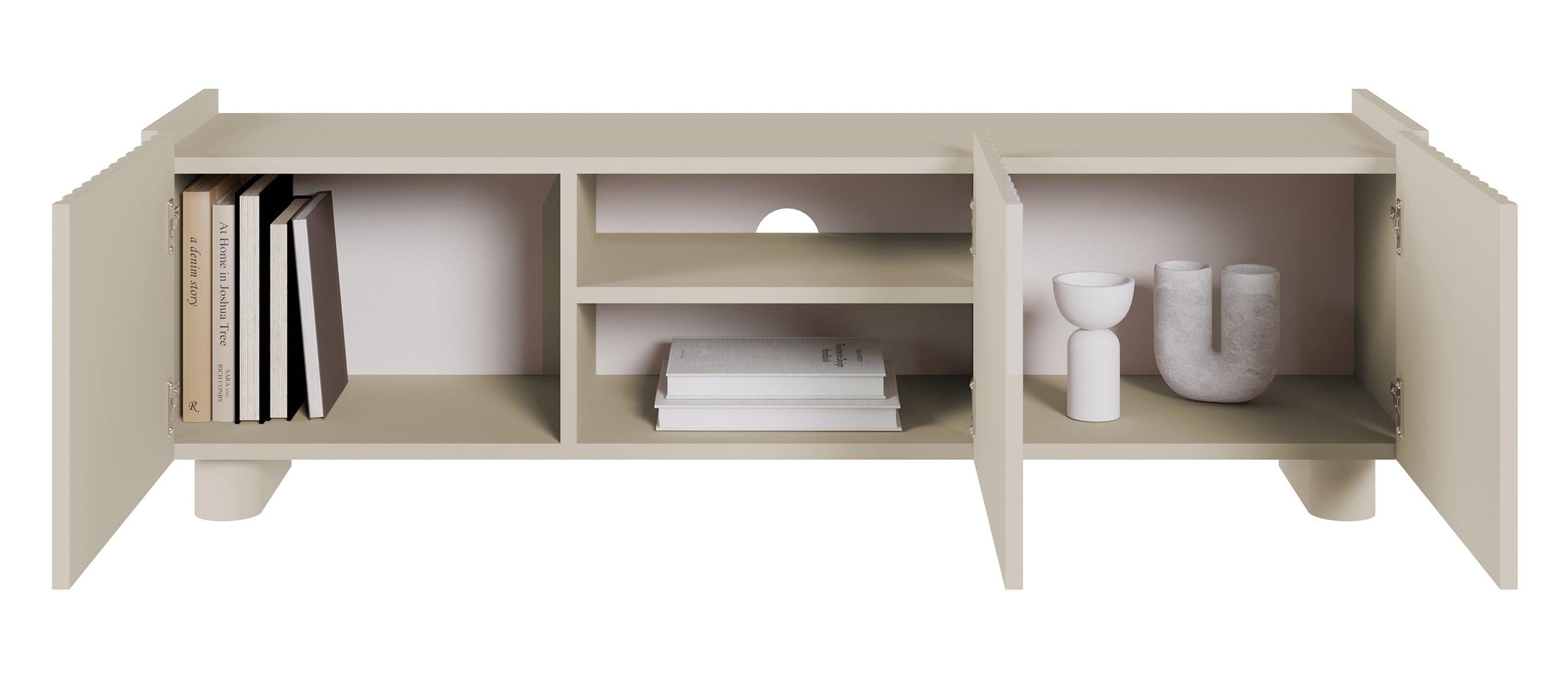 Fiorra TV-Schrank mit drei Türen, 144 cm, Kaschmir