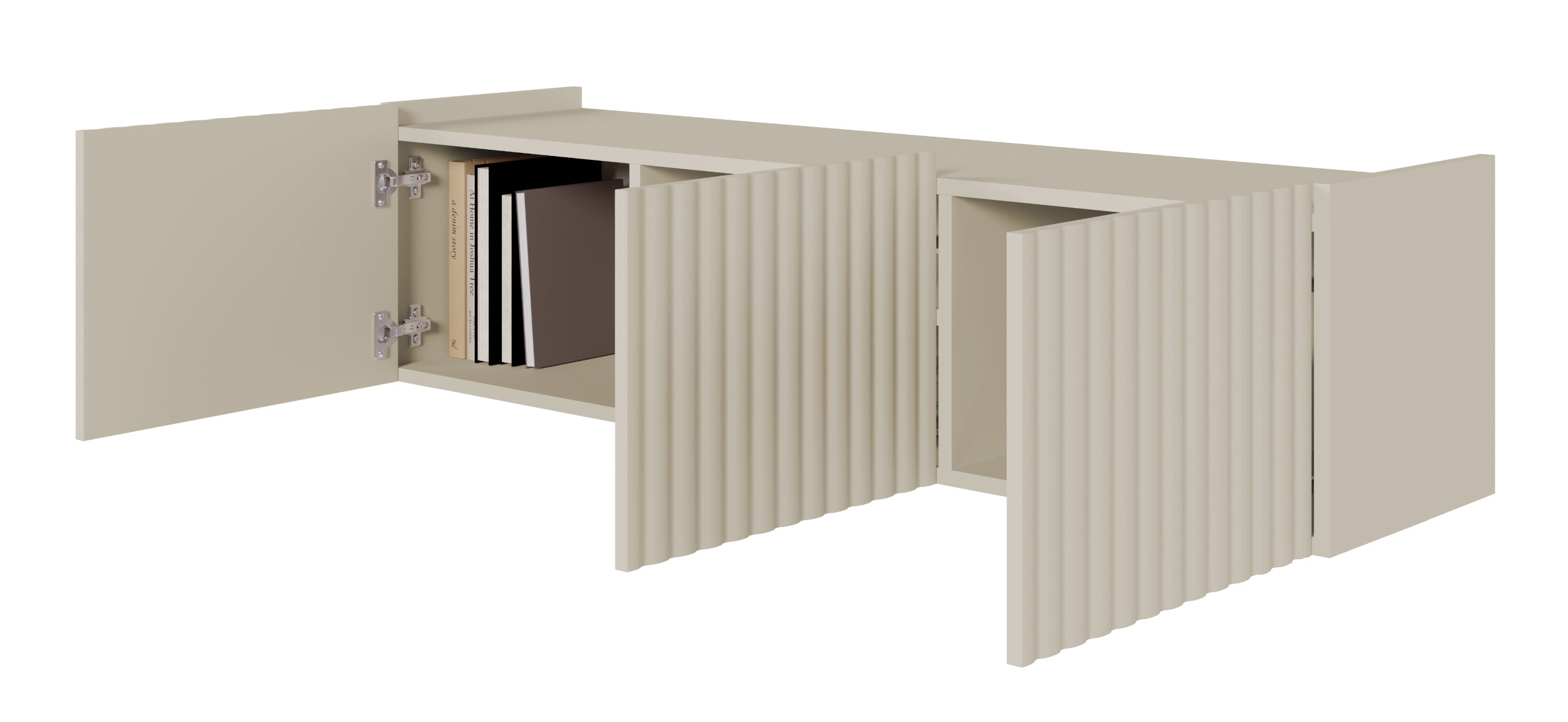 Hängender dreitüriger TV-Schrank Fiorra 144 cm Kaschmir