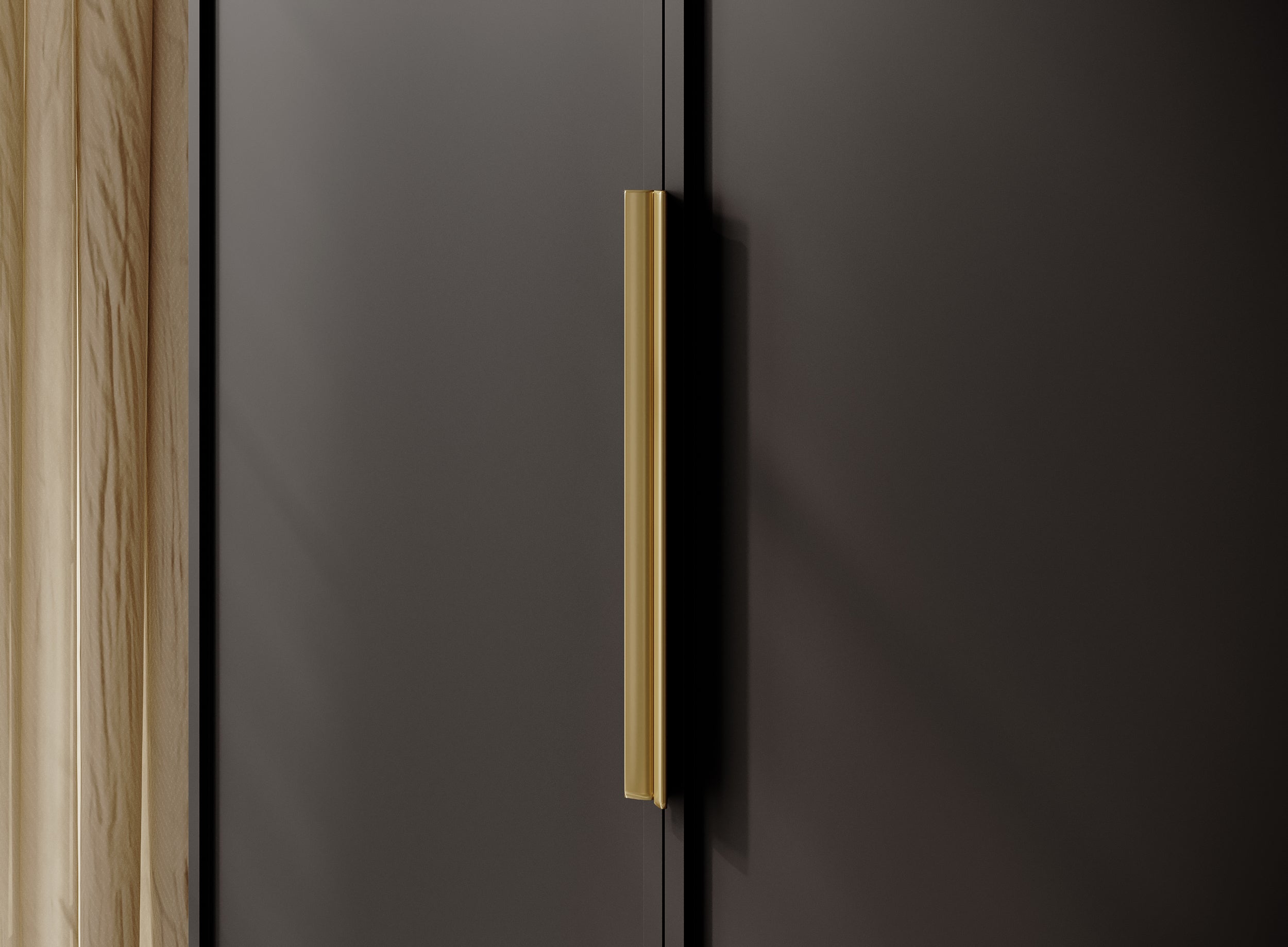 Vier­türiger Schrank Frame mit zwei Kleiderstangen, 200 cm, Schwarz