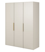 Drehtürenschrank Frame mit drei Türen und zwei Kleiderstangen, 150 cm, Grau-Beige