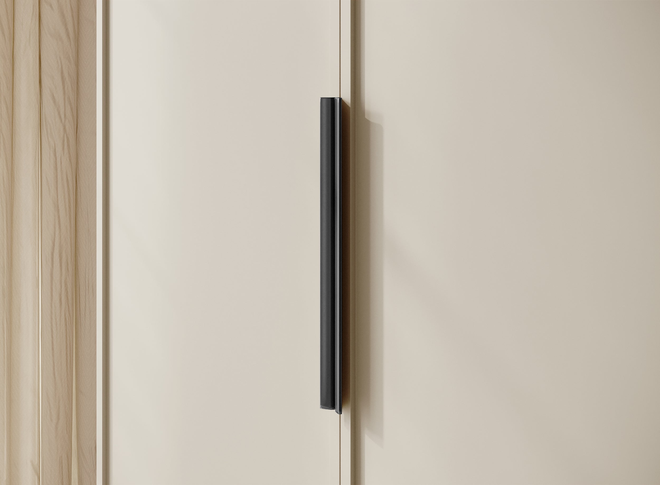 Drehtürenschrank Frame mit drei Türen und zwei Kleiderstangen, 150 cm, Grau-Beige