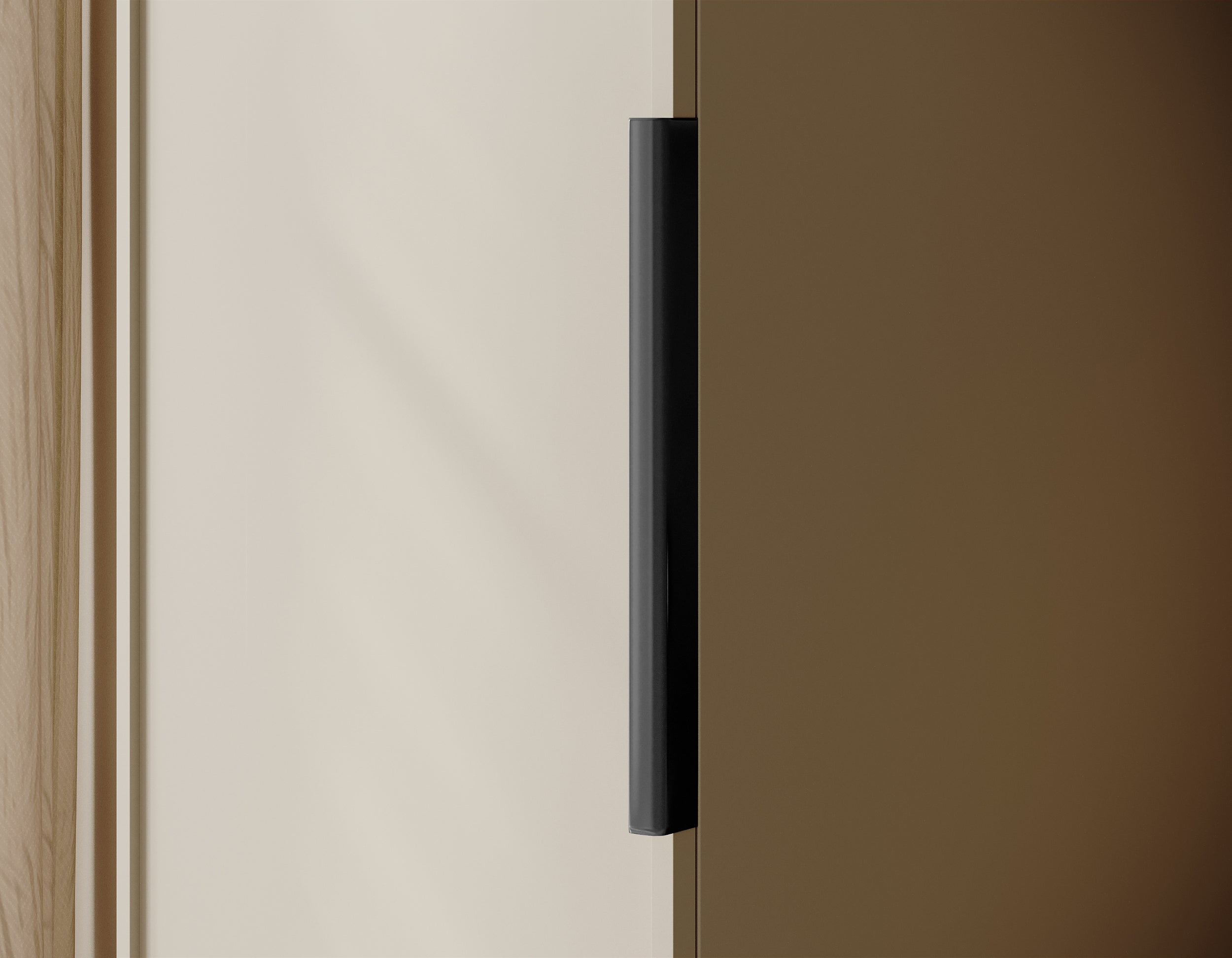 Einzeltüriger Schrank Frame mit 50 cm Kleiderstange Grau Beige