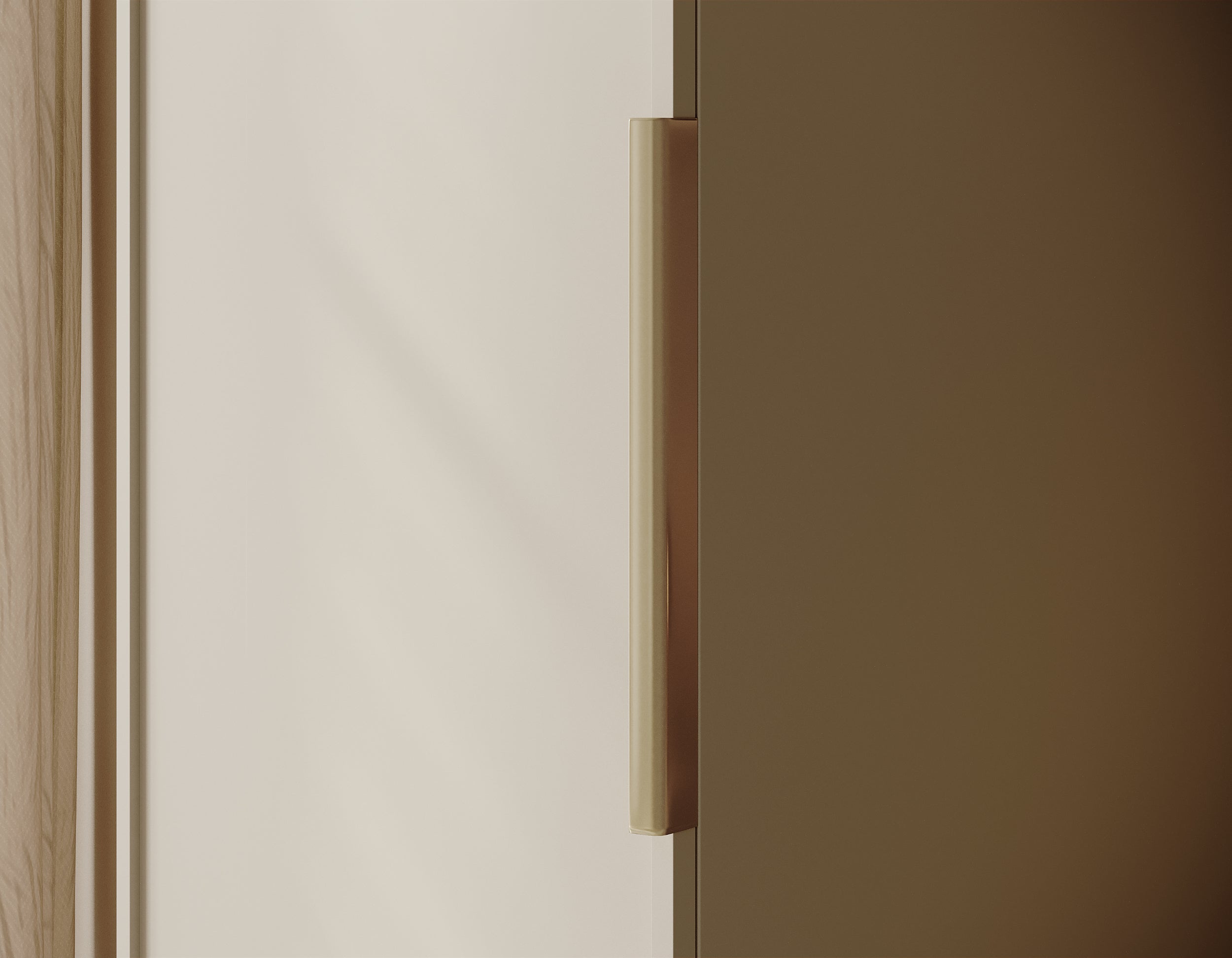 Einzeltüriger Schrank Frame mit 50 cm Kleiderstange Grau Beige