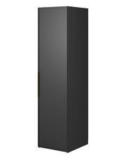 Einzeltüriger Frame-Schrank mit 50 cm Kleiderstange, Schwarz