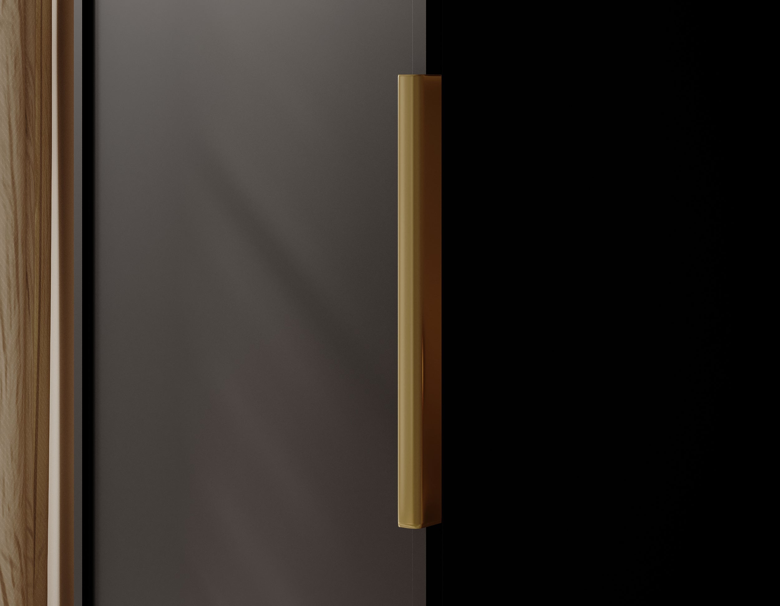 Einzeltüriger Frame-Schrank mit 50 cm Kleiderstange, Schwarz